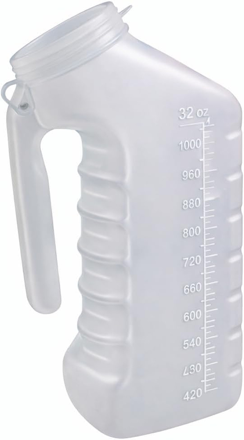 Male Urinal Bottle with Cover & Handle – Portable Handheld Pee Bottle for Men, S