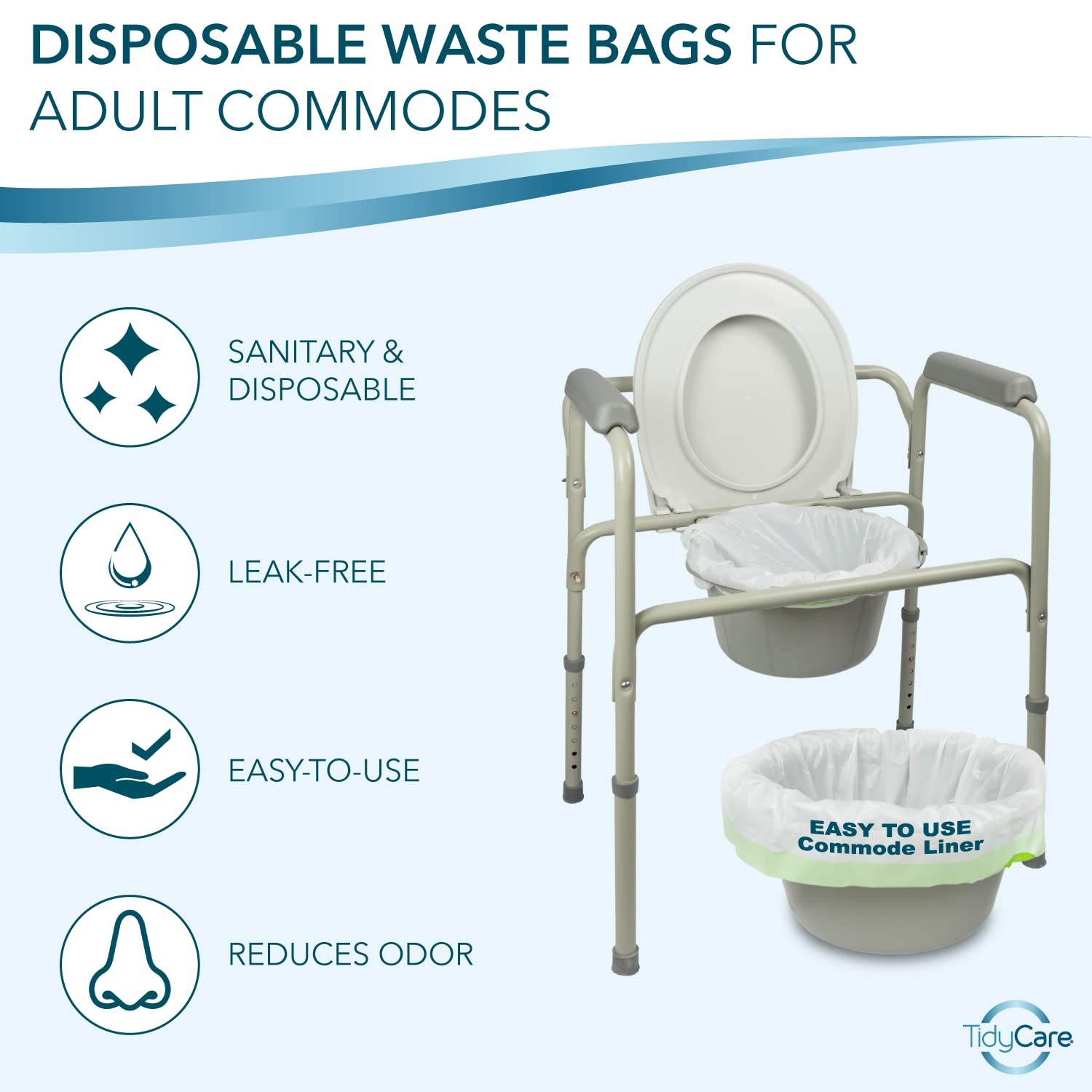 96 Pack Disposable Bedside Commode Liners Universal Fit Portable Toilet Waste…