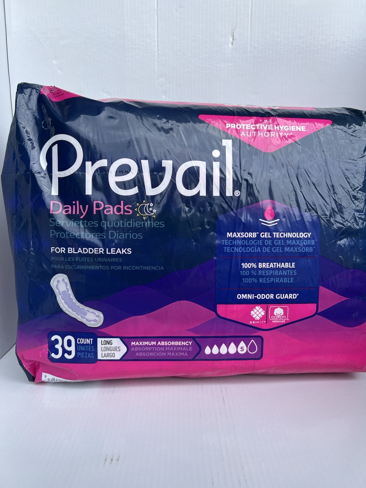 Prevail Daily Pads, Bladder Leaks, Maximun Absorbency – 39 Count