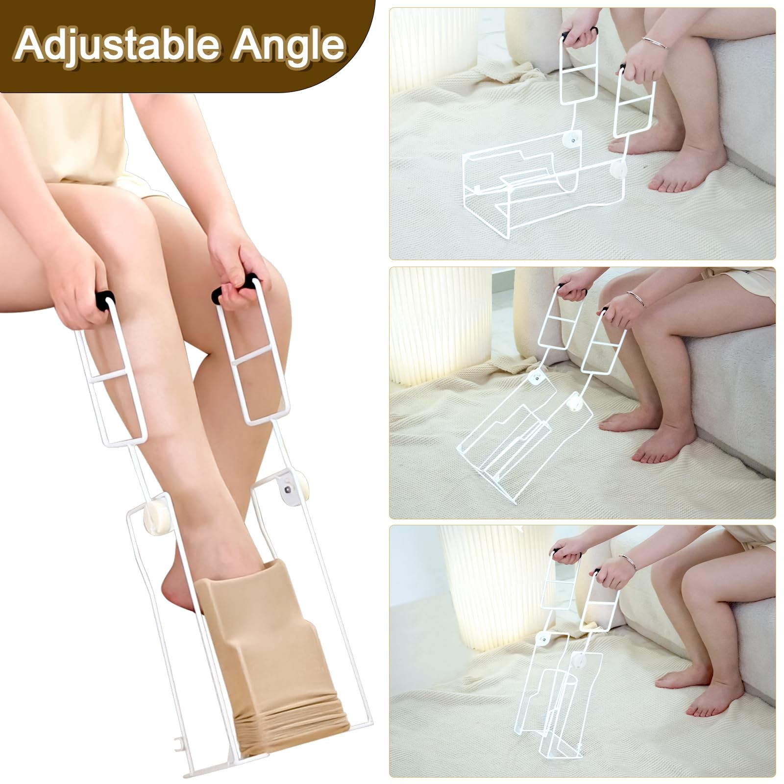 Upgraded Large Compression Sock Aid Device with Extended Handle,