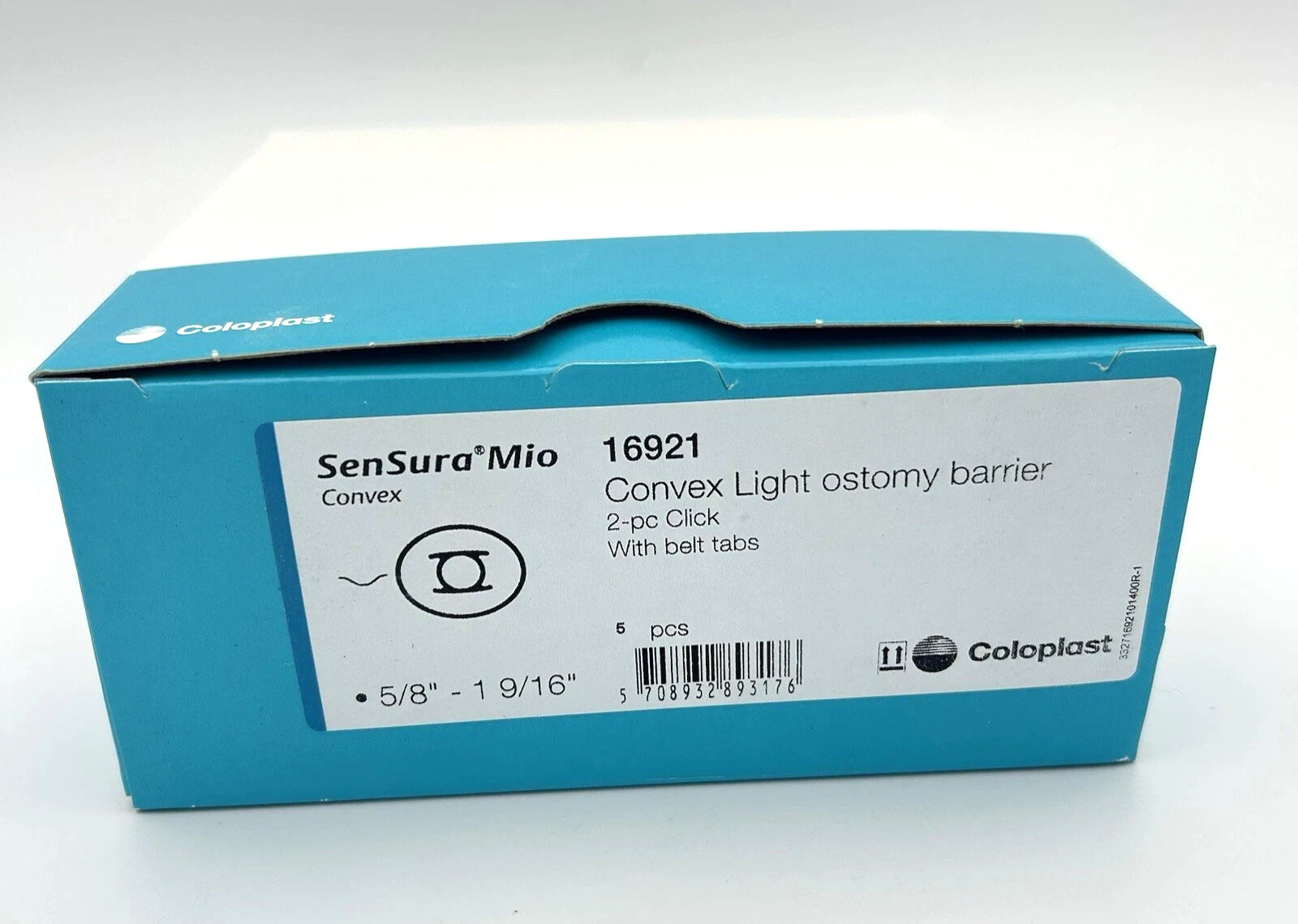 5 Coloplast 16921 Sensura Mio Convex Light Ostomy Barrier 2pc Click Exp 2026