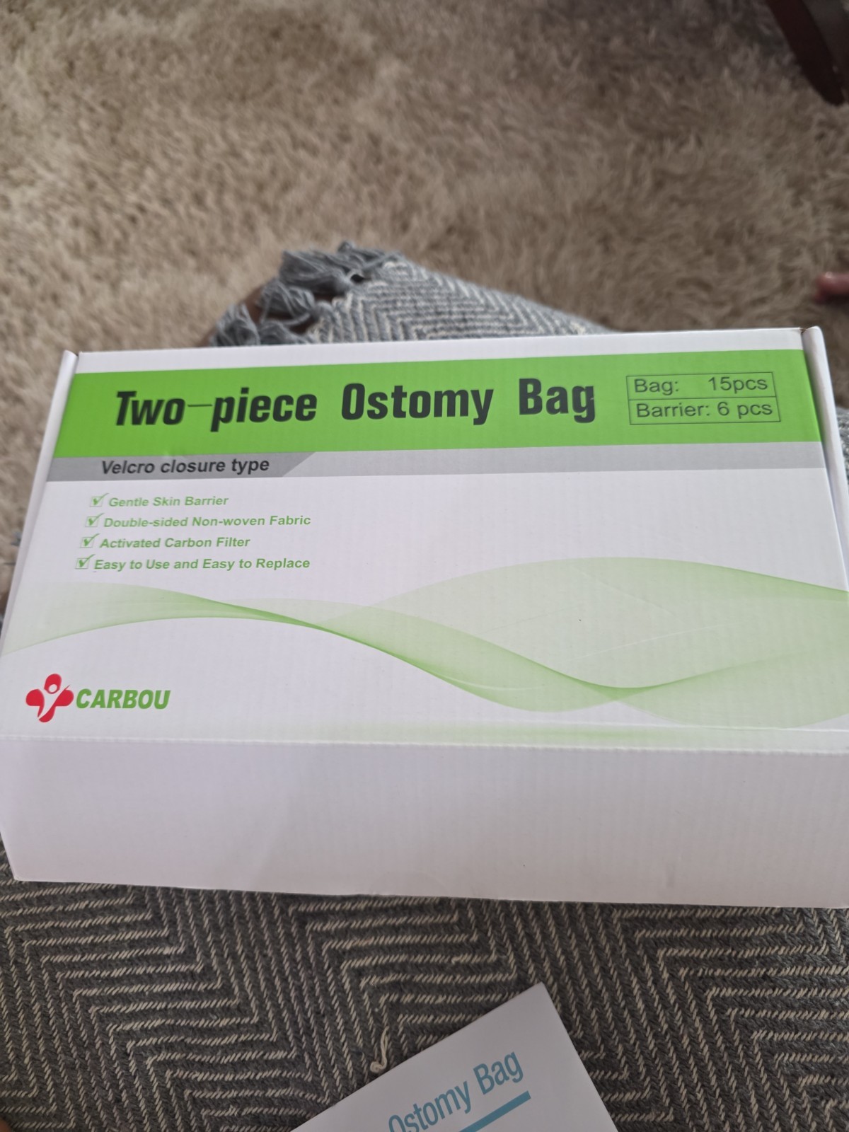 Carbou 19 PCS Ostomy Supplies Colostomy Bags, Two-Piece -14 pouches and 5 wafers