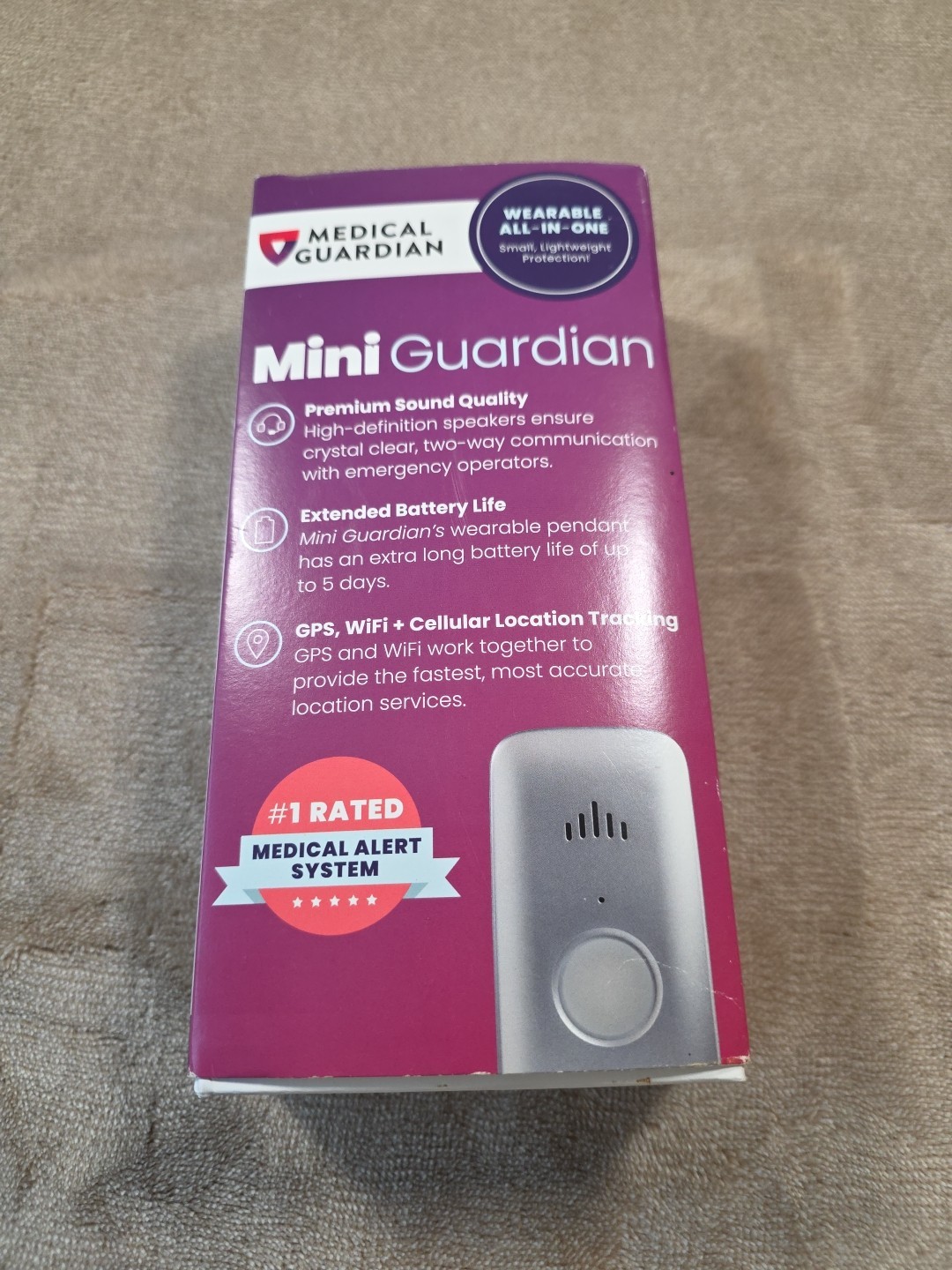 Medical Guardian Mini Guardian VZW Champagne Medical Alert System – OPEN BOX