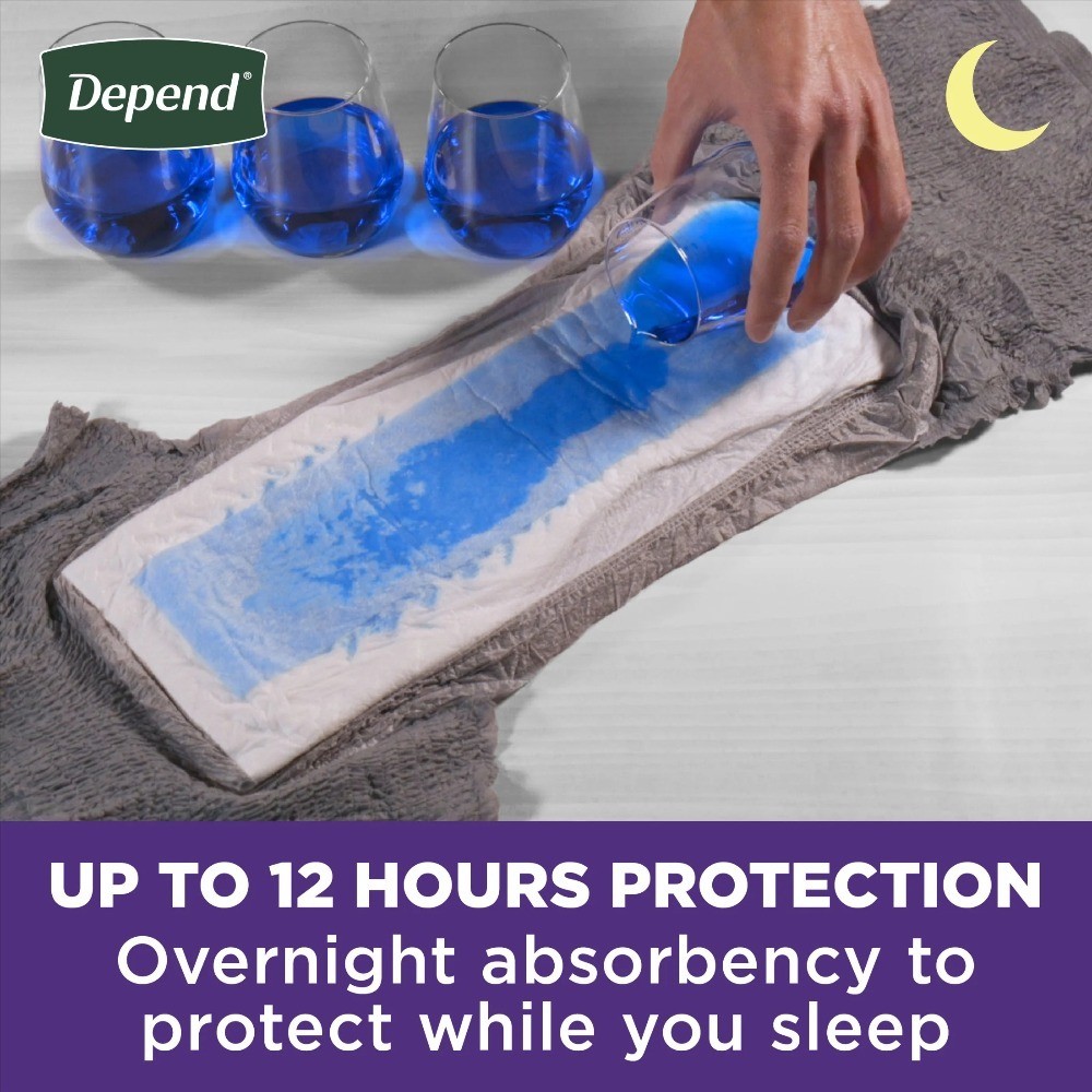 Night Defense Incontinence Underwear for Men Adult Diapers Small Medium 16 Count