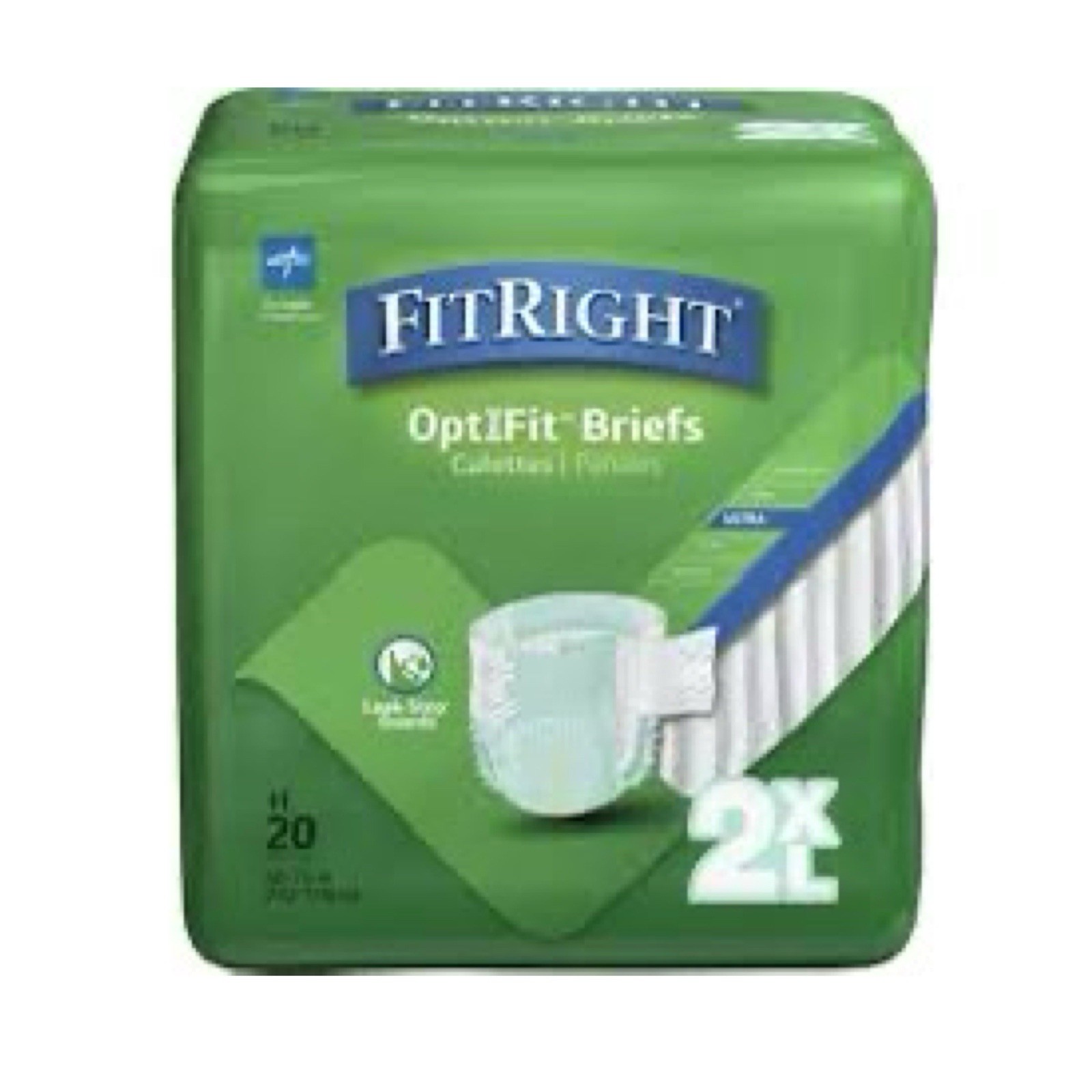 New Fit Right Extra Stretch Briefs Adult Diapers. Moderate Absorbency (2XL)