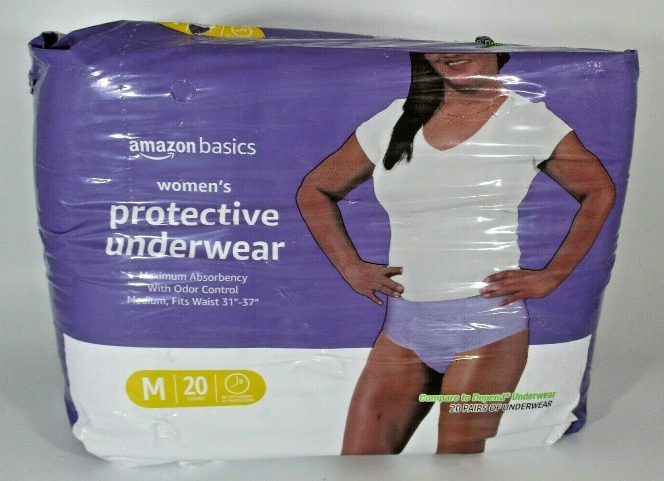 Amazon basics Women’s Protective Underwear size Medium fits 31-37 Waist