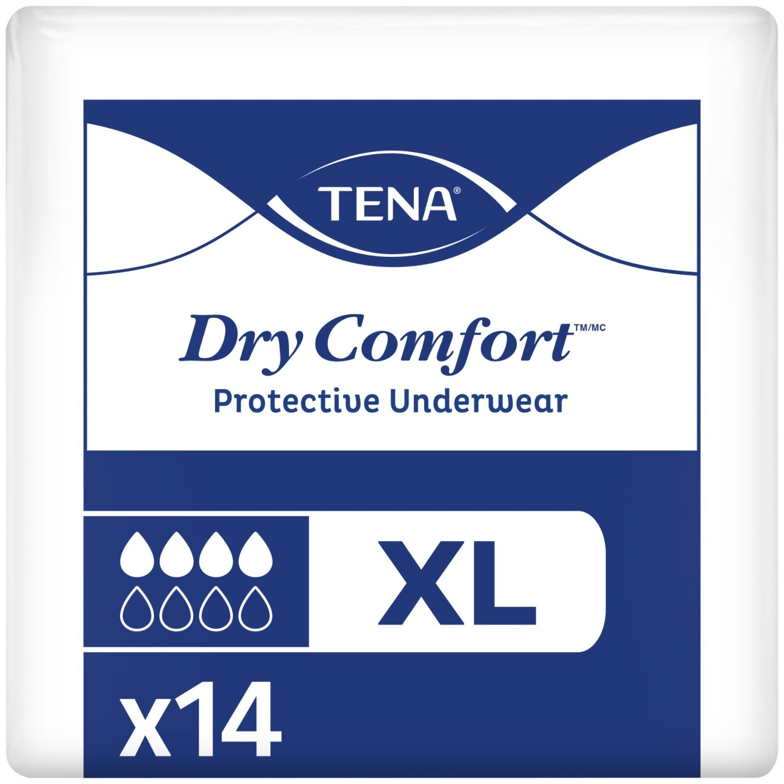 Tena Dry Comfort Protective Adult Underwear XL 4 Packs 14ct Disposable 56 total