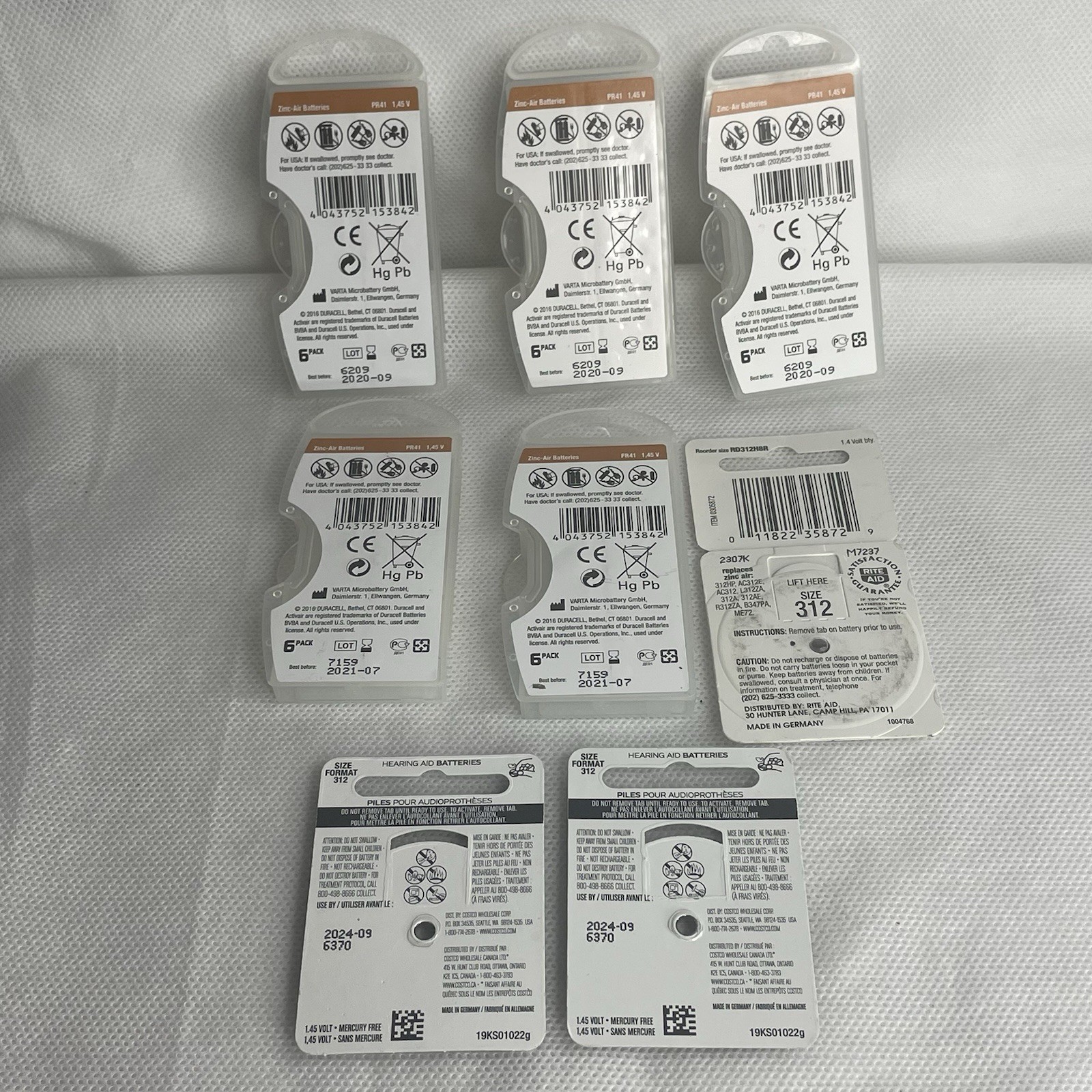 Hearing Aid Batteries 312 Lot of 51 Duracell Activair Generic PR48 EXPIRED DATES