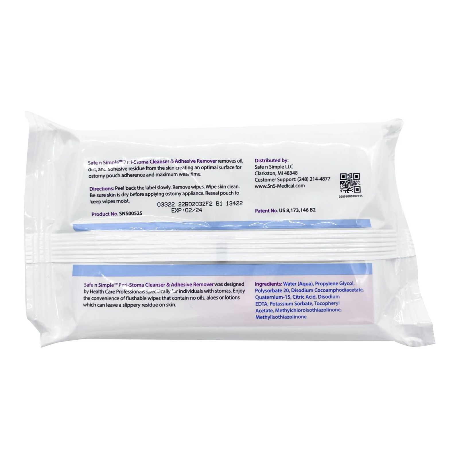 Safe N’ Simple Peri-Stoma Adhesive Remover Wipes 4.5 x 8 Inch , 50 Count”