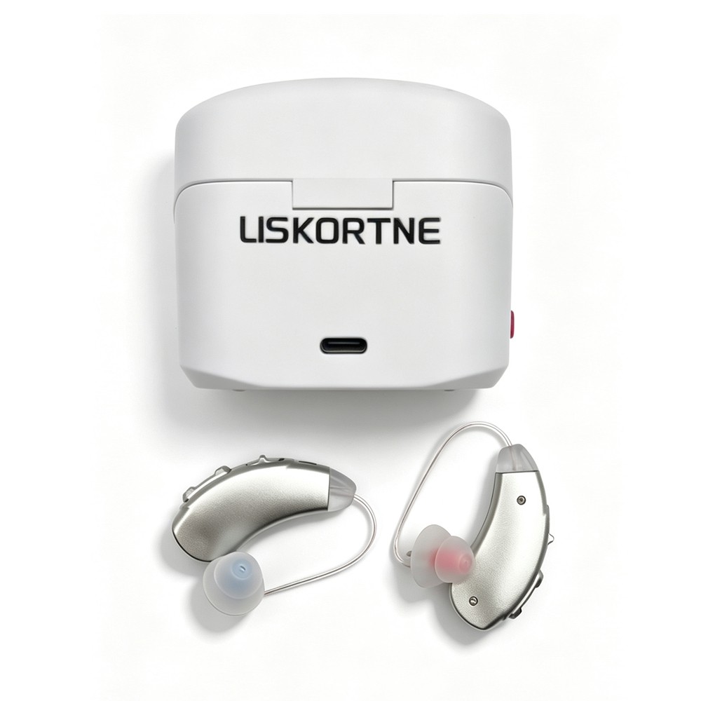 Hearing Aids Dual BTE UV Sanitizing Charging Case for Elderly Hearing Loss