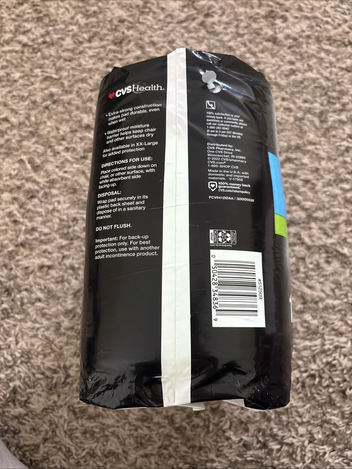 CVS Underpads Day & Night Protection Maximum Absorbency 18 X-Large 23″ x 36″