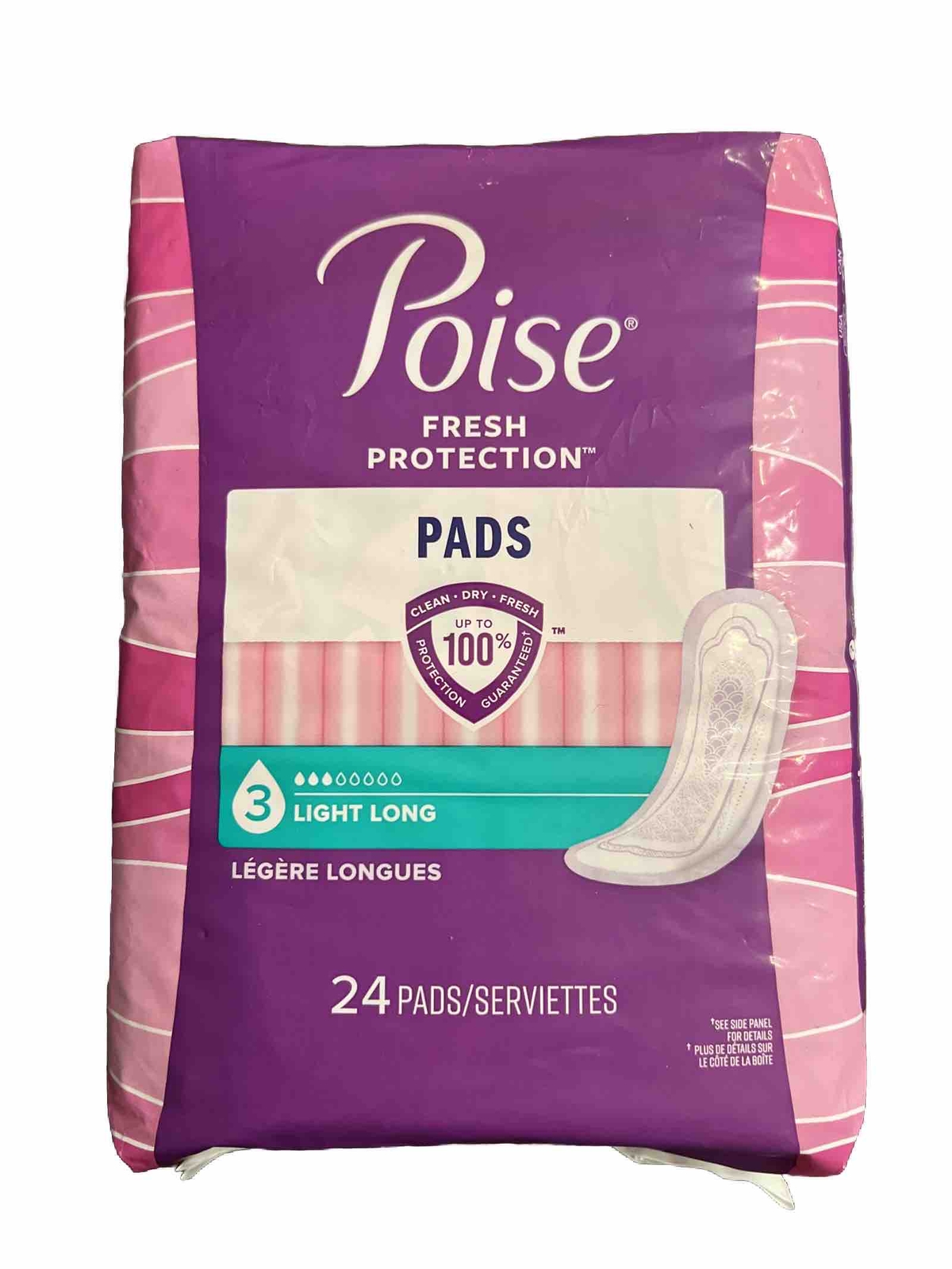 Poise Bladder Control Pad Long Length Light Absorbency – 24 pads