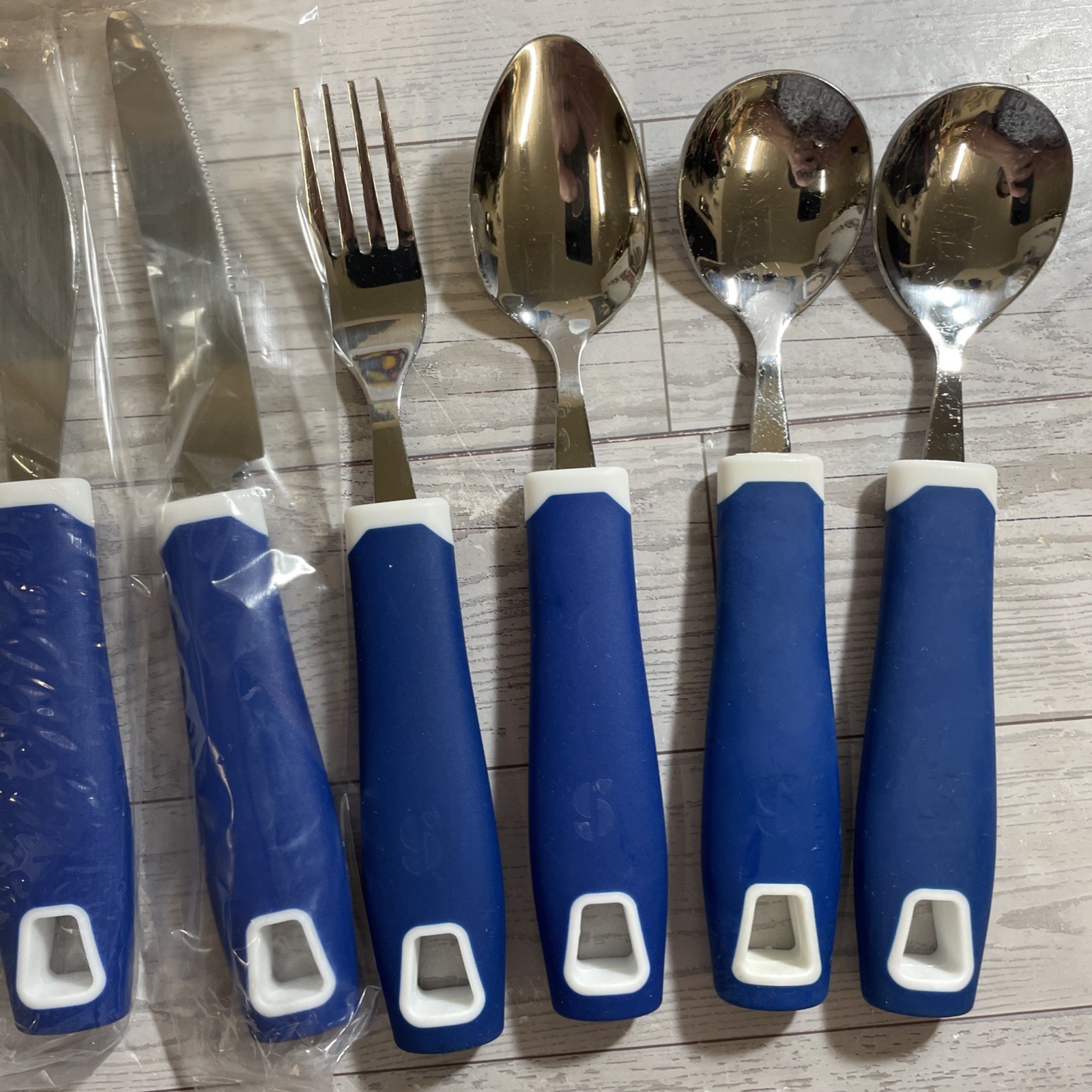 Special Supplies Weighted Adaptive Utensils 8 Pieces Assorted Stainless Steel