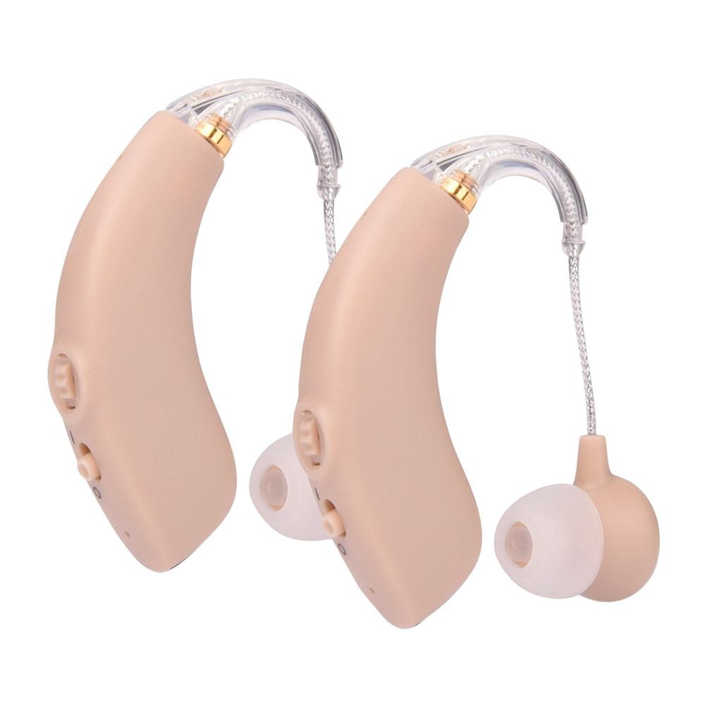 RCA 2-PK OTC Rechargeable Digital Behind-the-Ear Hearing Aids, Beige