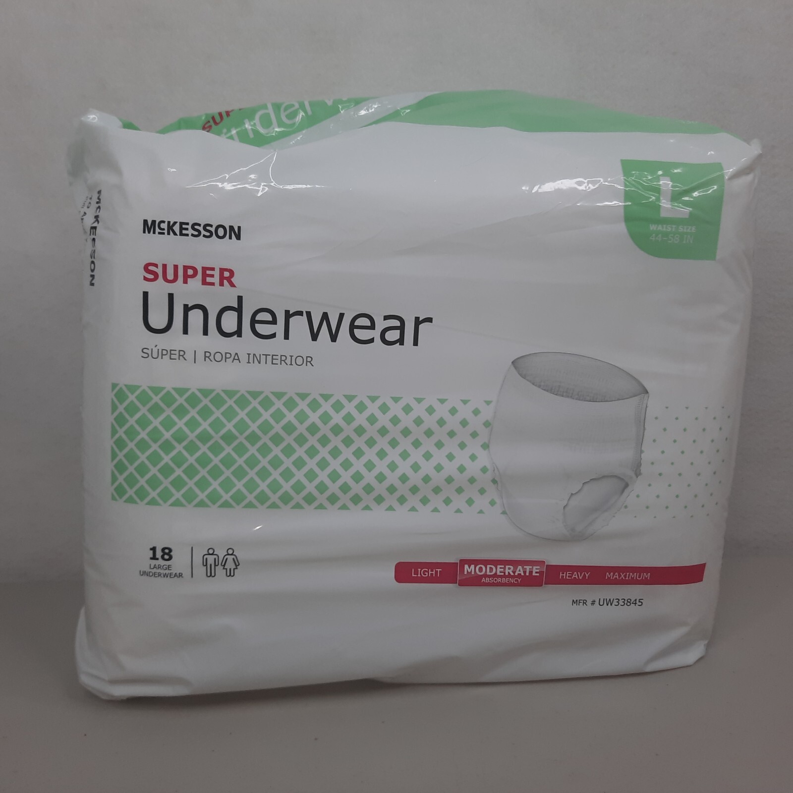 McKesson Adult Disposable Pull On Up Underwear Diapers L Mod Absorbency 18 Ct
