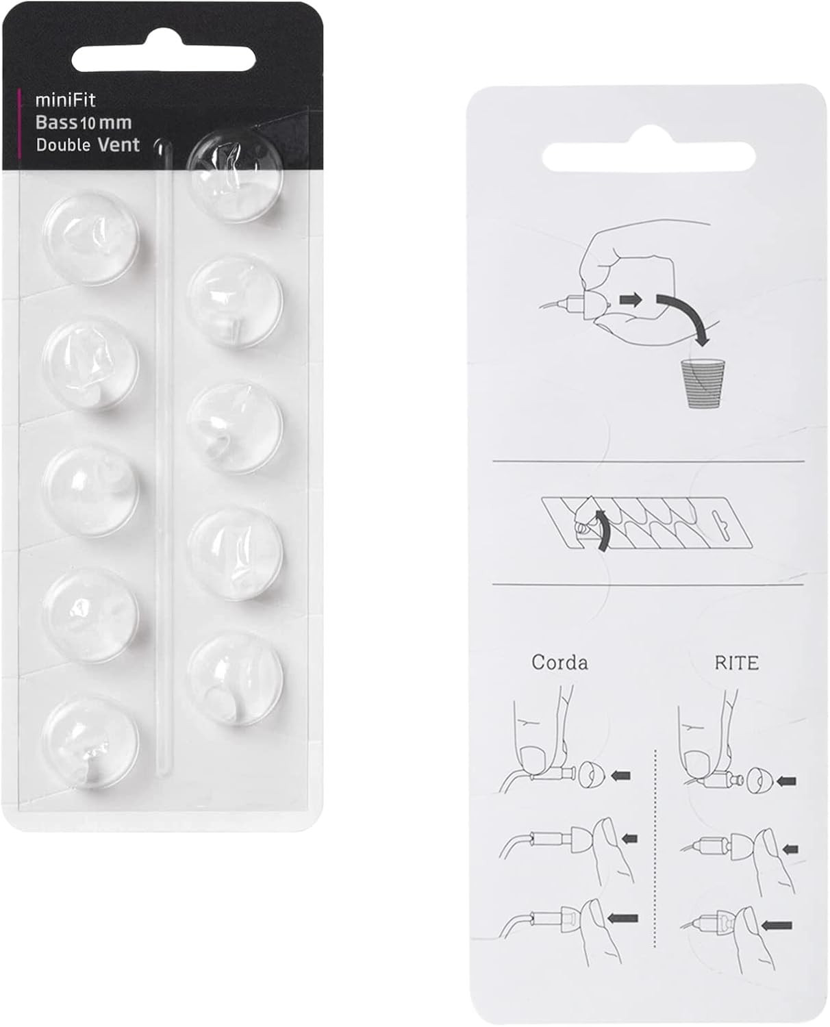 Hearing Aid Domes for Oticon Minifit Double Vent Bass Domes: 3 Packs (10Mm)