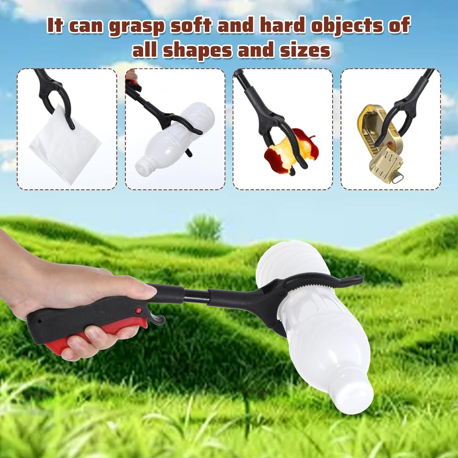 Durable 11″ Anti-Slip Grabber Tool with 360° Rotation – 2 Pack for Mobility Aid