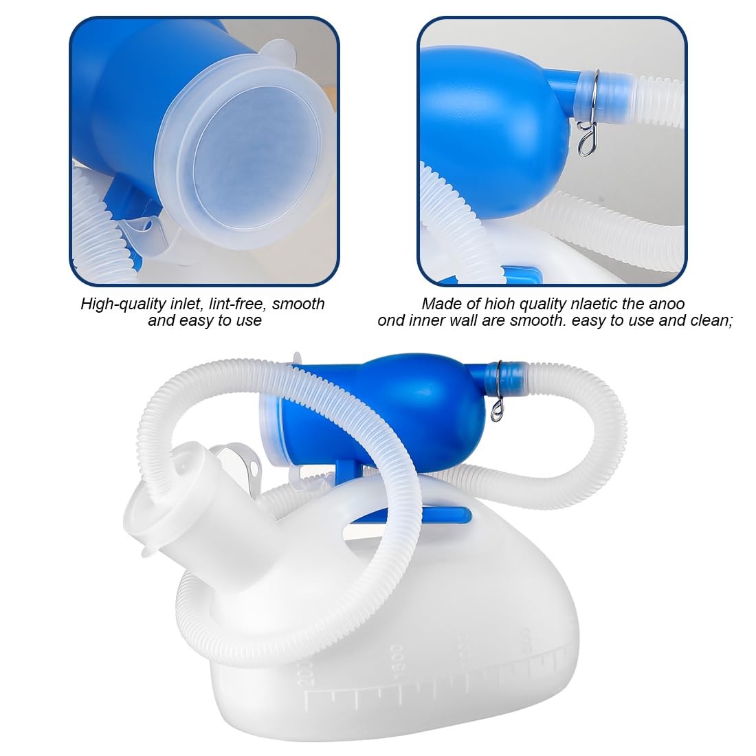 Men Urinal Bottle Portable Toilet Male Pee Reusable Urine L, White