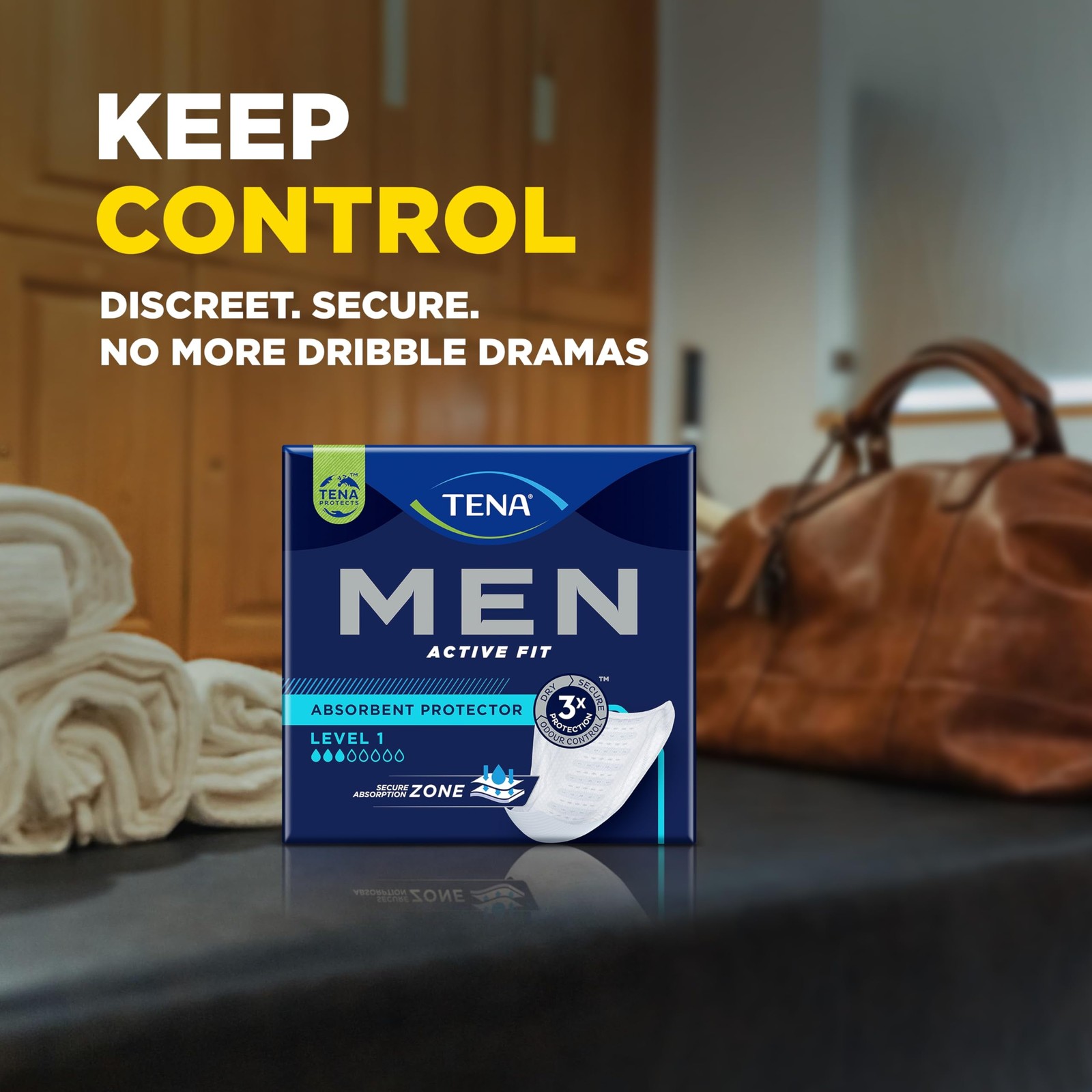 Tena Men Incontinence Protector, Level 1, 24 24 Count (Pack of 1), Beige