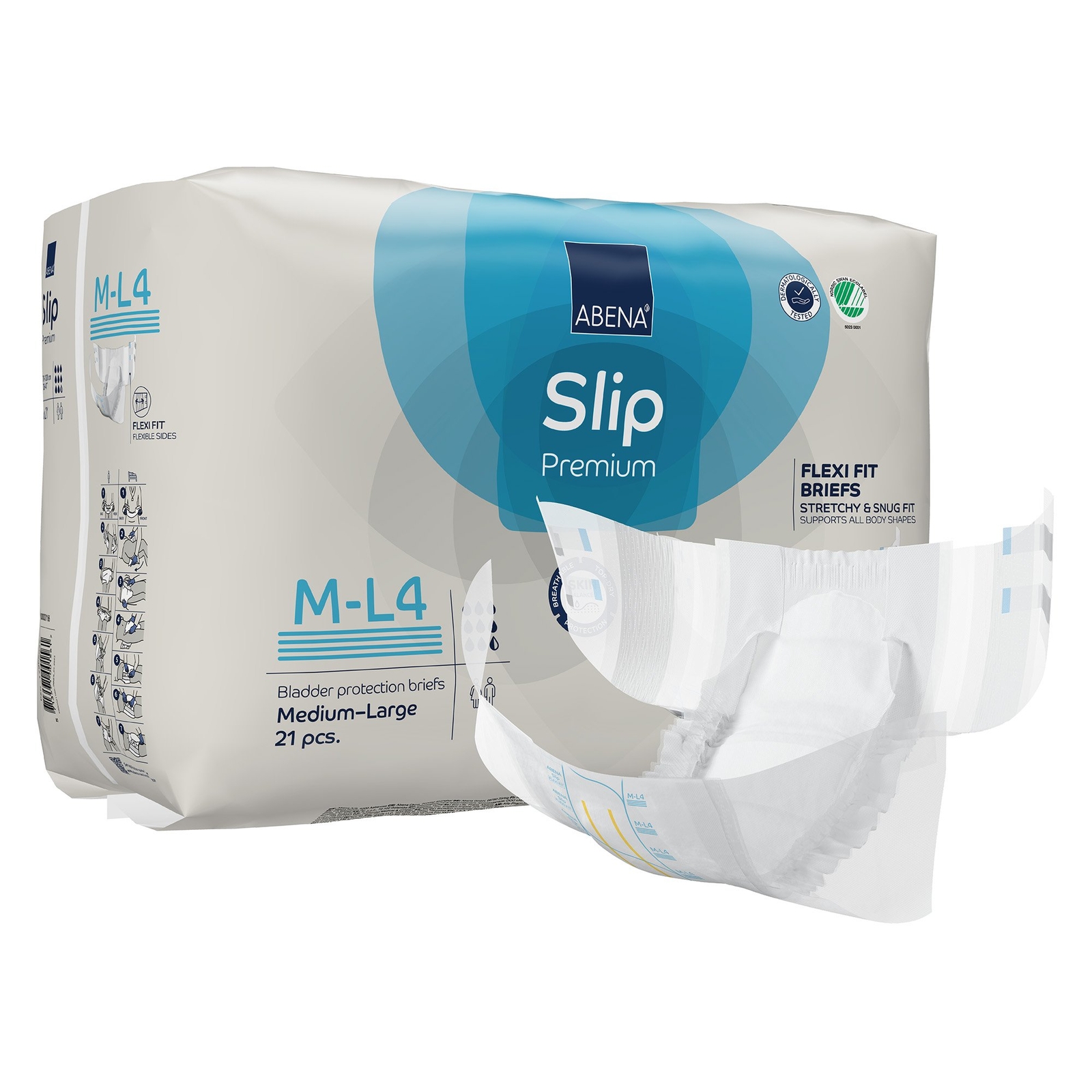 Abena Slip Flexi Fit Incontinence Brief M Breathable 1000021166 21 Ct