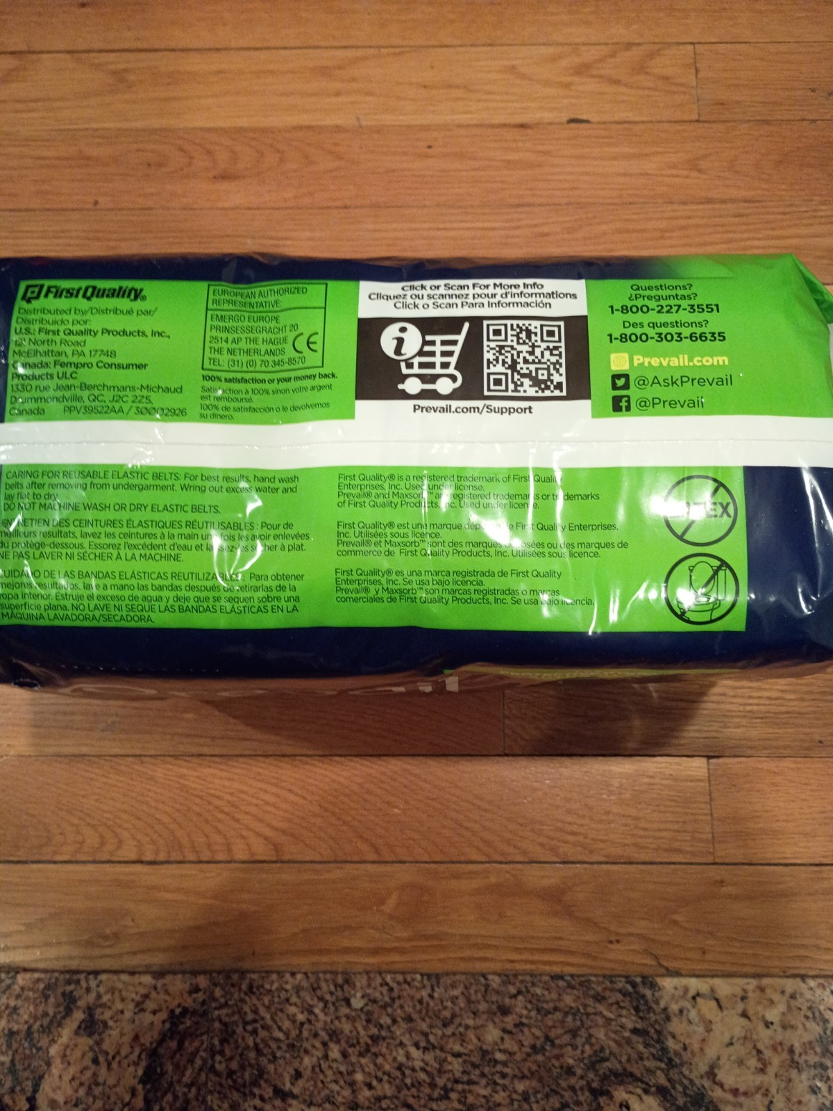 Prevail Belted Shields Extra Absorbency 30ct Adult Incontinence Protection Pads