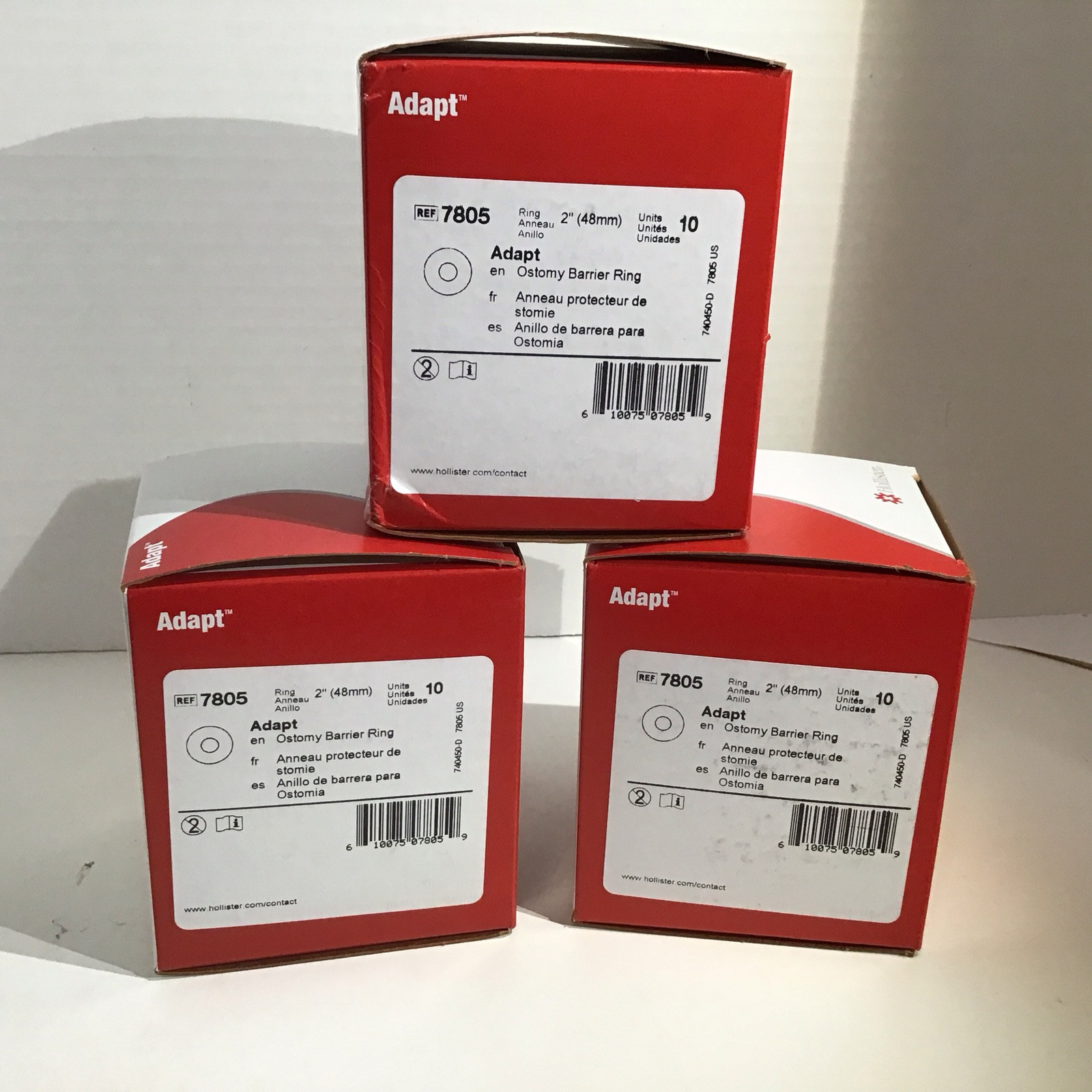 3 Boxes Hollister Adapt Barrier Rings 2” 7805 (30 rings) Expire 3/2030