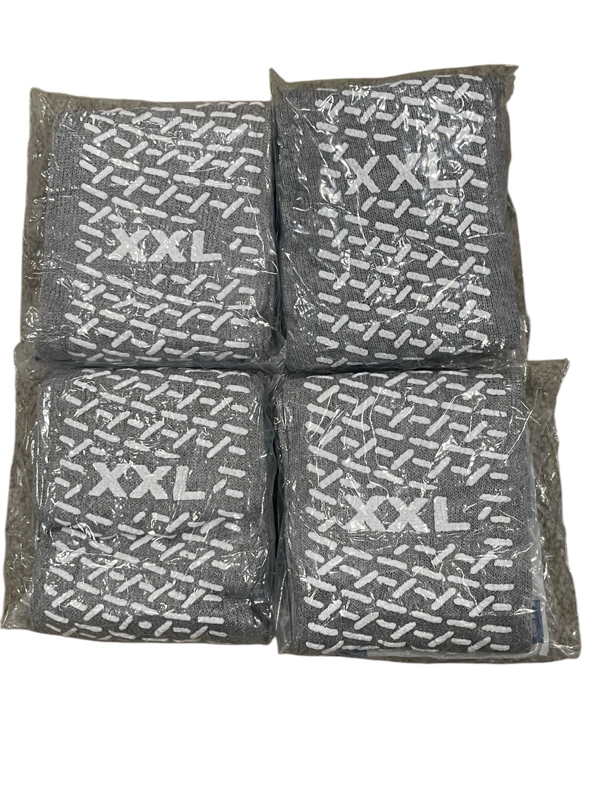 4 Pairs Hospital Socks NON Skid Slip Double Knit Gray Yoga Size XXL NEW
