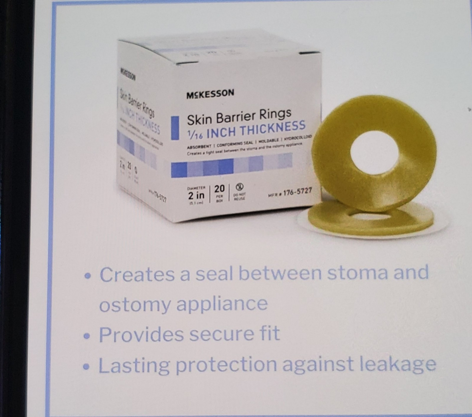 McKesson Moldable Standard Skin Barrier Ring For Ostomy 20 per Box