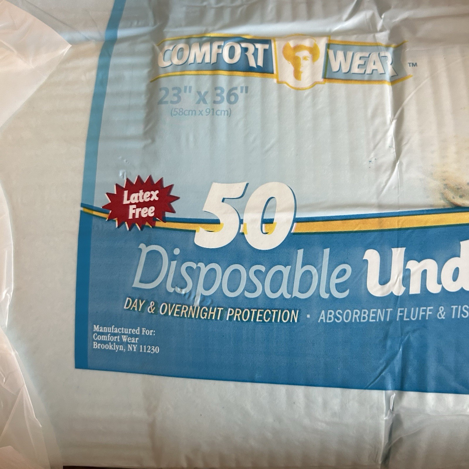 Comfort Wear Disposable Under pads – 150 Count – Latex Free – 23” x 36”