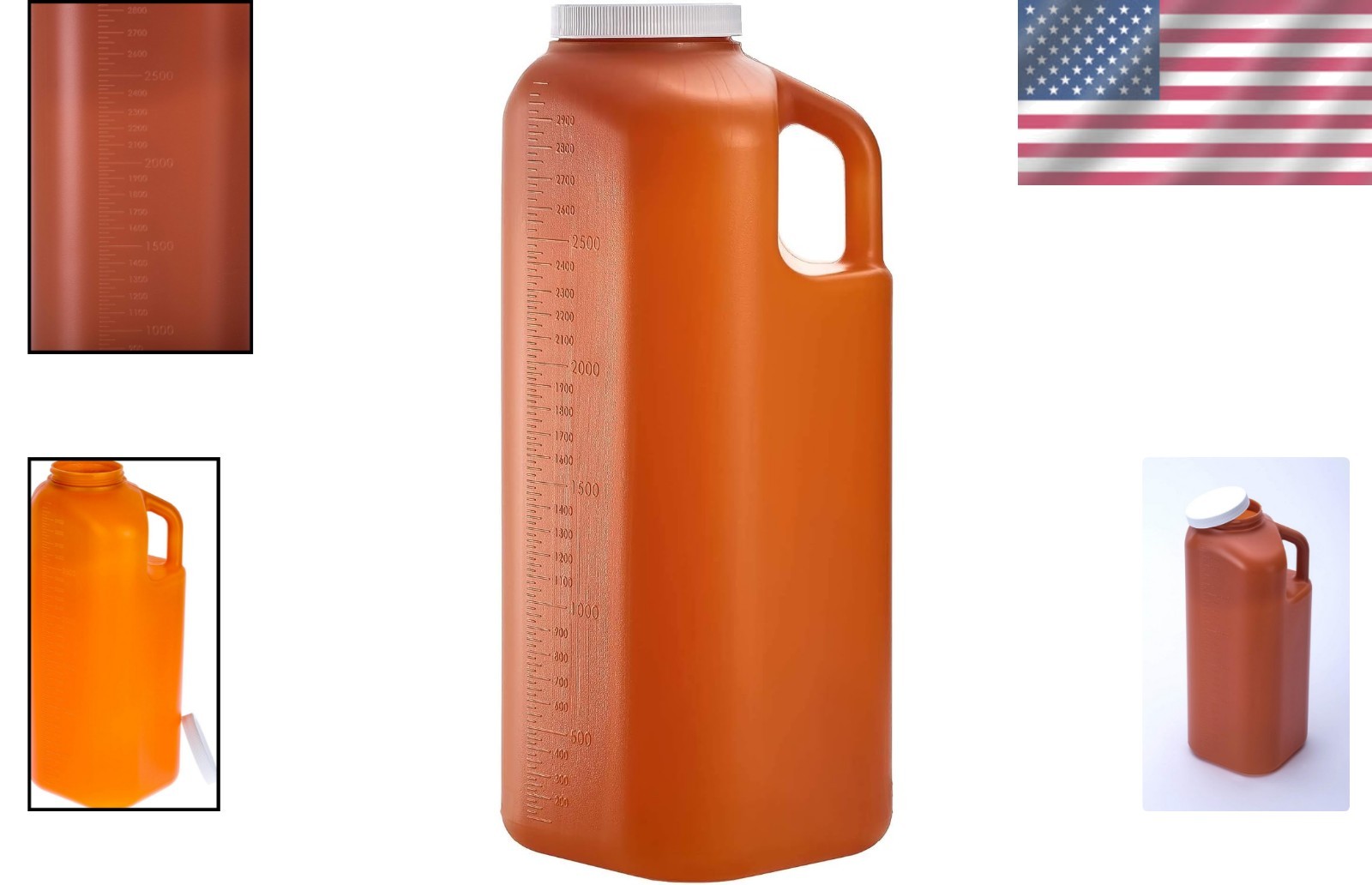Non-Transparent Amber Urinal – 3000 mL Leak-Proof Solution for Men & Women