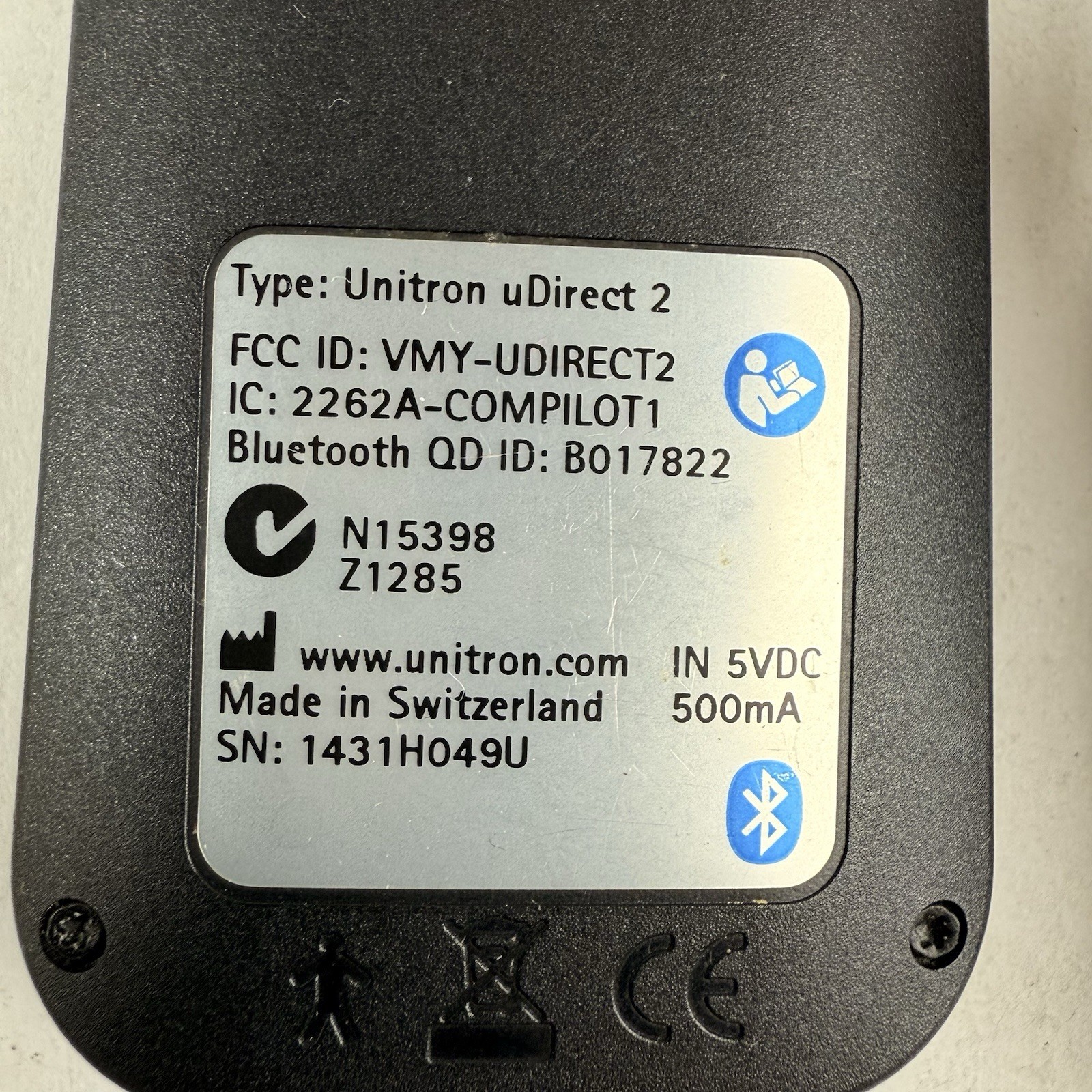 Unitron uDirect 2 Hearing Aid Bluetooth Streamer Wireless Remote Control Charger