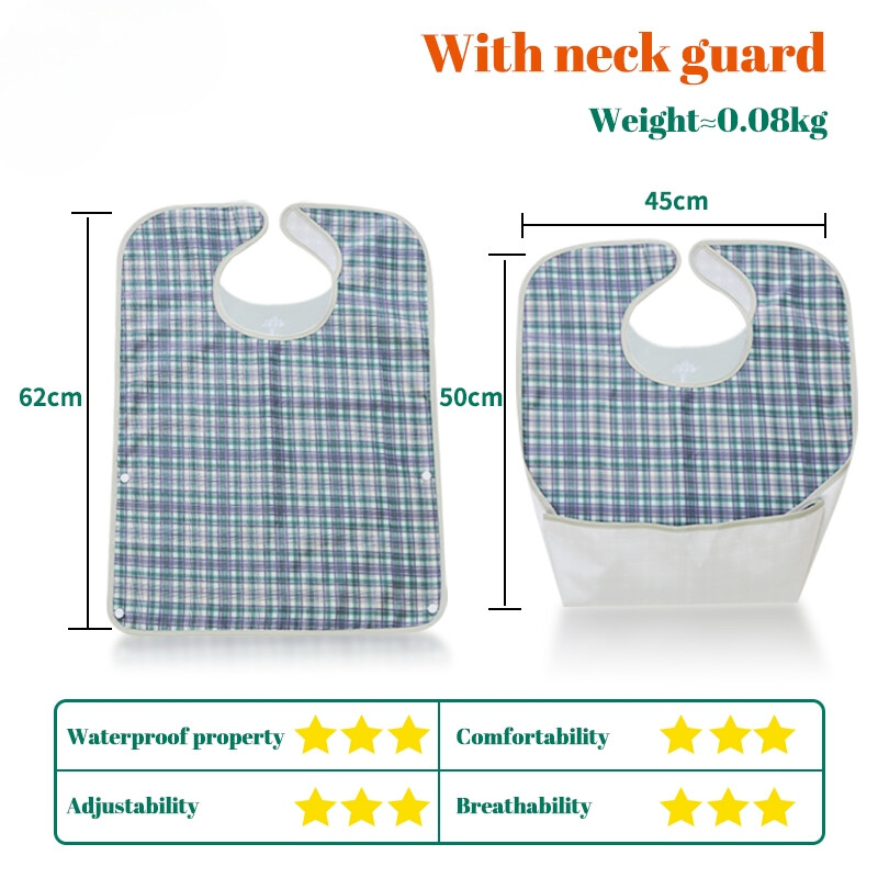 Waterproof Adult Elderly Bib Rice Bib Waterproof Coverall Dirty Proof Reusable
