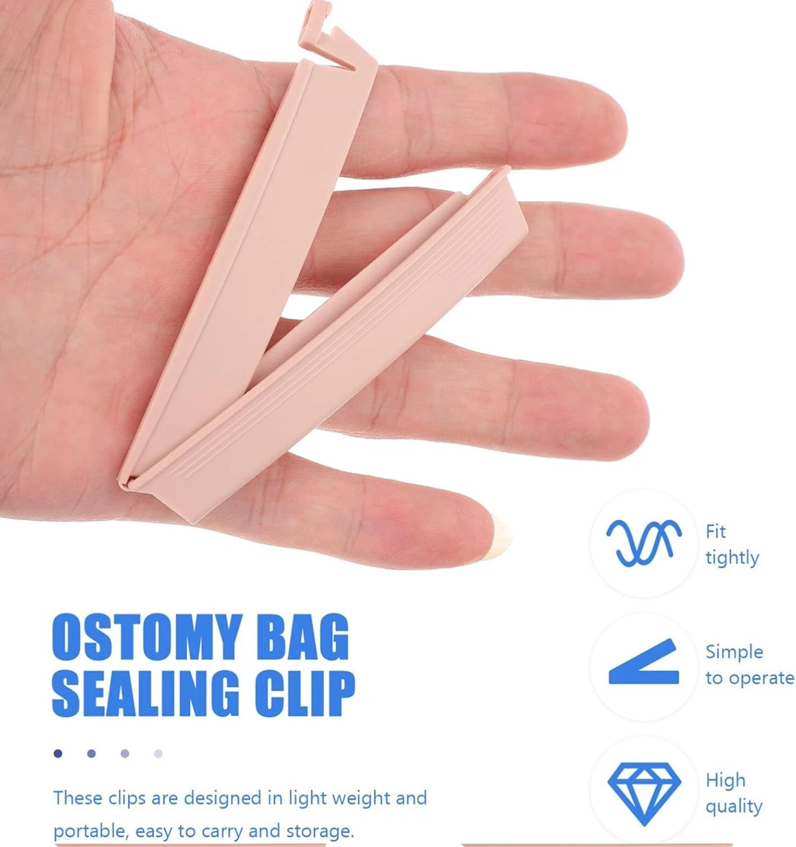 10pcs Ostomy Bag Clips Drainable Pouch Tail Closure Leak Proof Colostomy Clamps