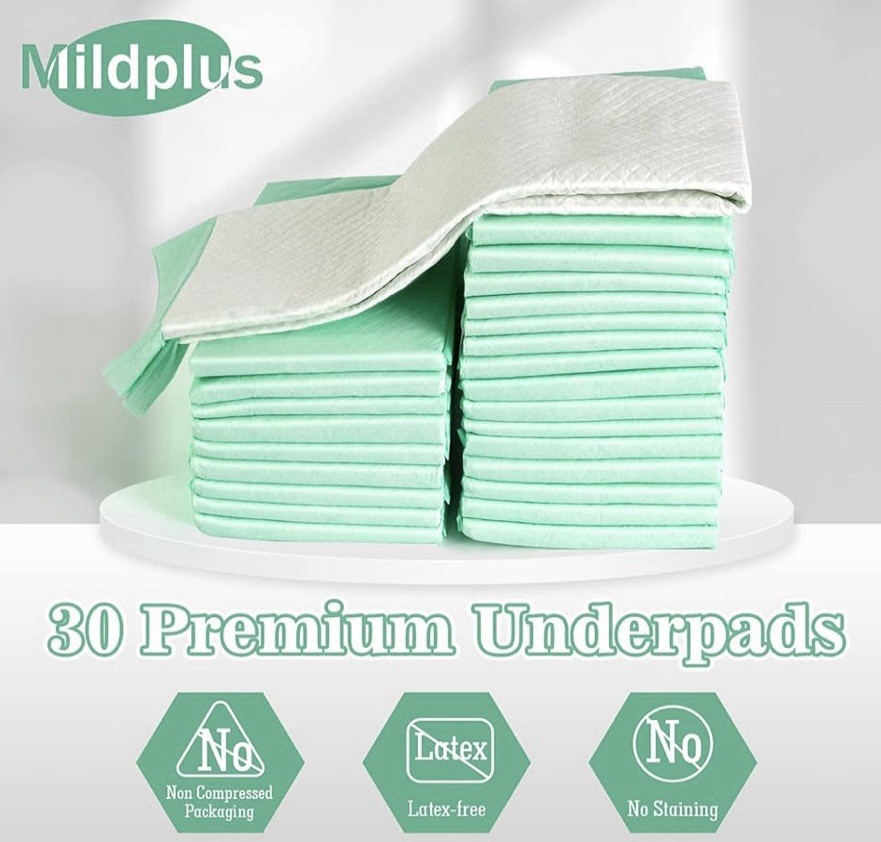 New unused Bed Pads with Adhesive Strips 30” X 36” Disposable (30 Count)