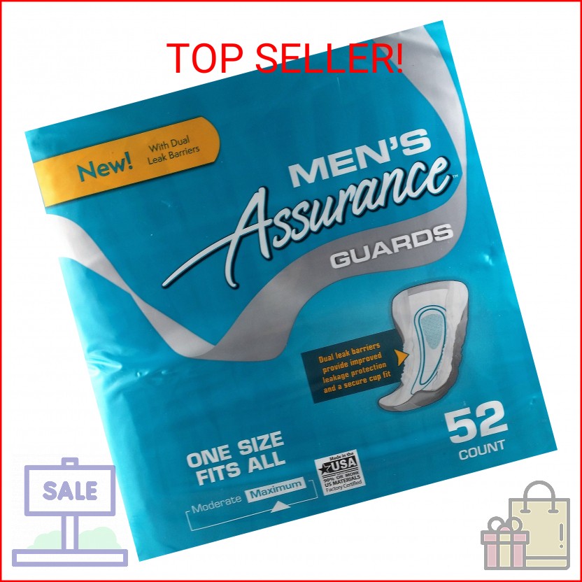 Mens Assurance Guards – 52 Count – New Improved With Dual Leak Barriers