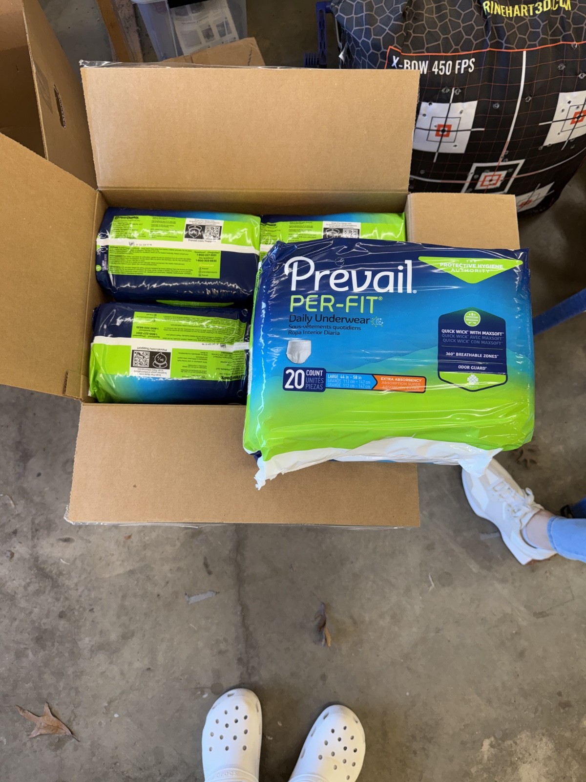 Prevail Per-Fit Adult Unisex Daily Large Underwear/Diapers Box of 4 Bags (80ct)