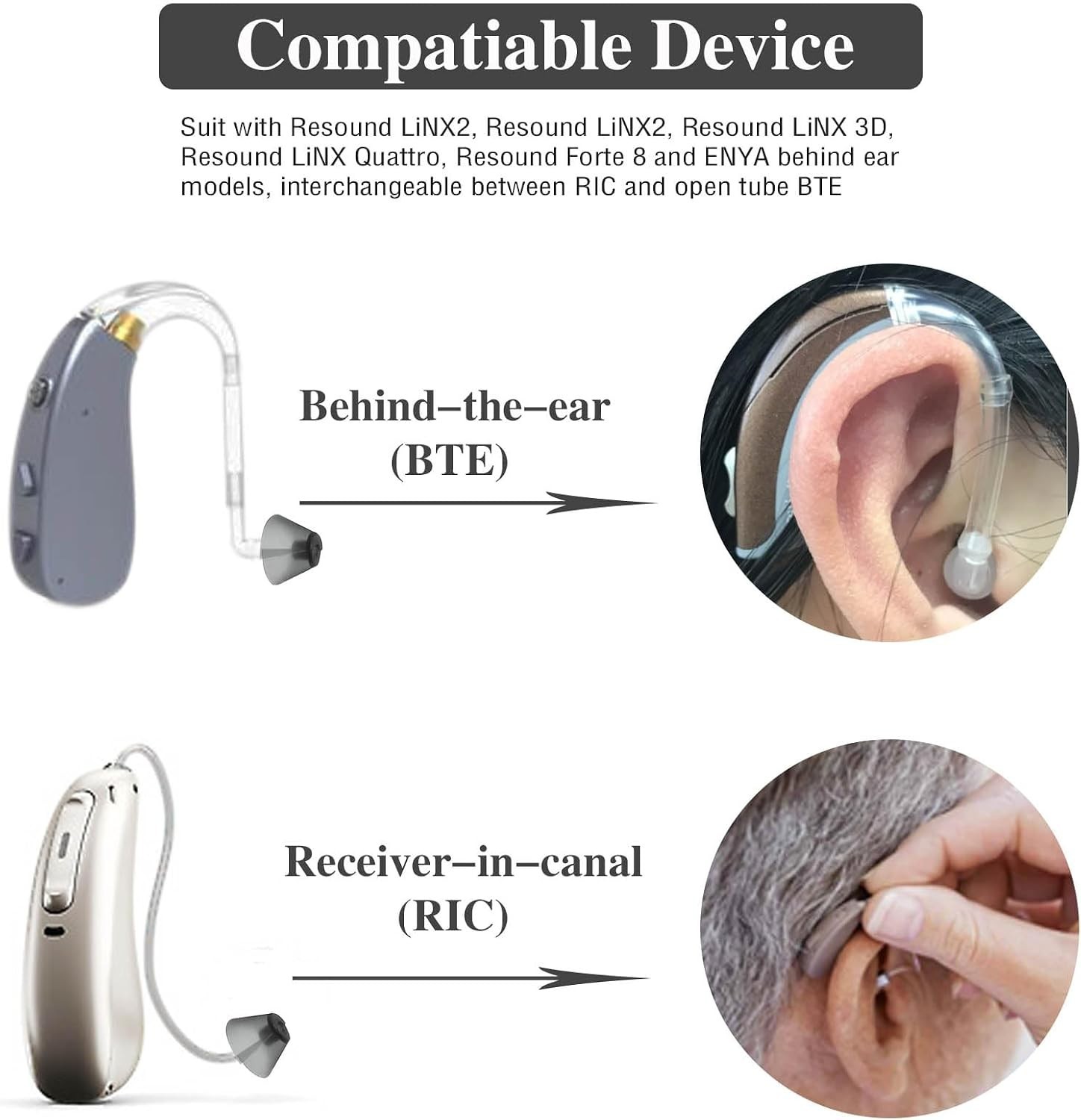 6Counts-Resound Hearing Aid Domes Sure Fit Hearing Aids Tulip Domes for Stand…