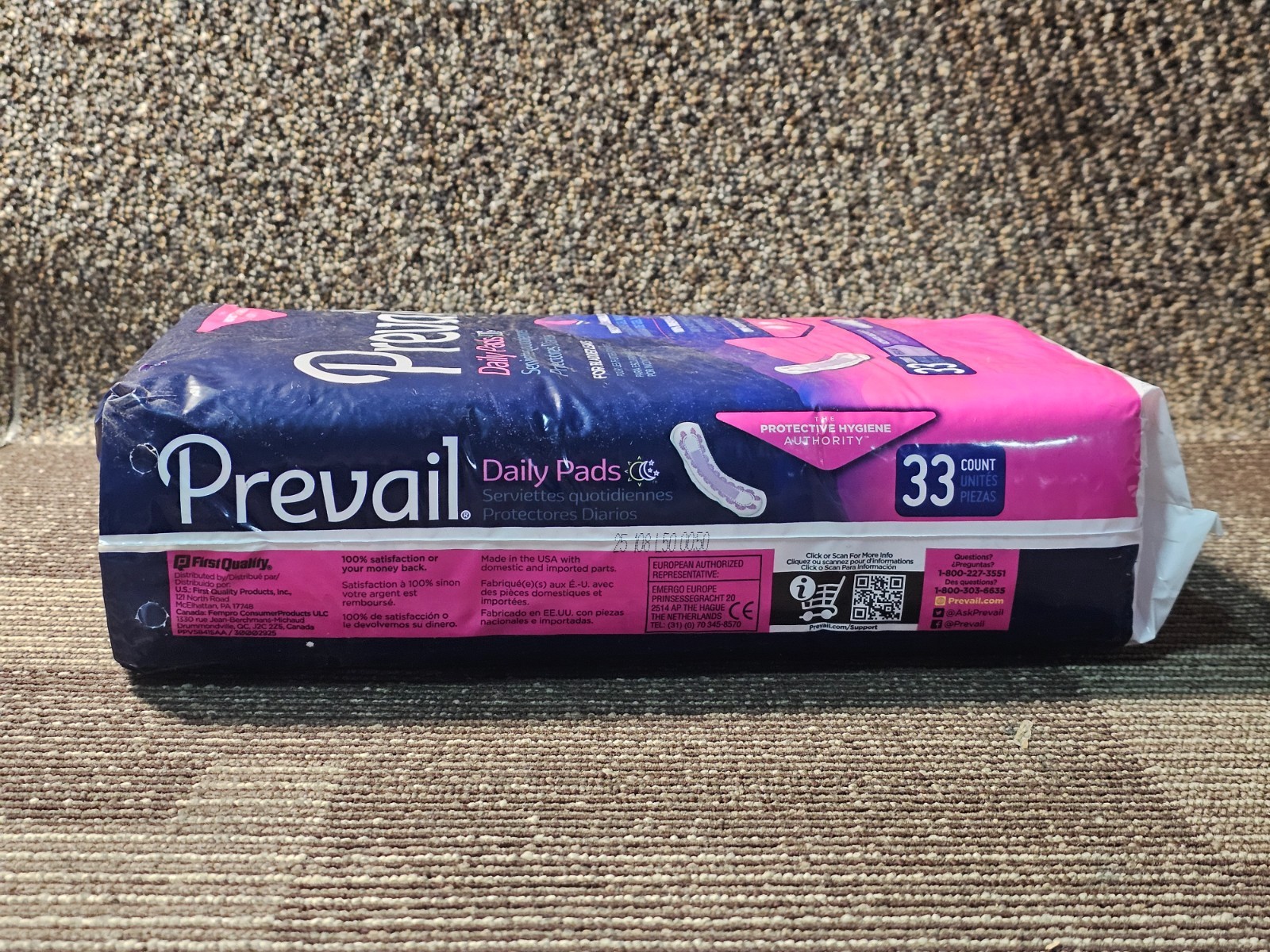 (QTY 132)Prevail PV-923/1 Incontinent Pad 16″ Regular Length Ultimate Absorbency