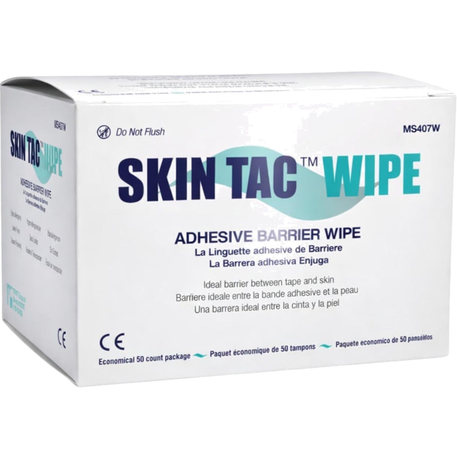 Skin-Tac Adhesive Barrier Wipes 50 Count Hypoallergenic Latex-Free