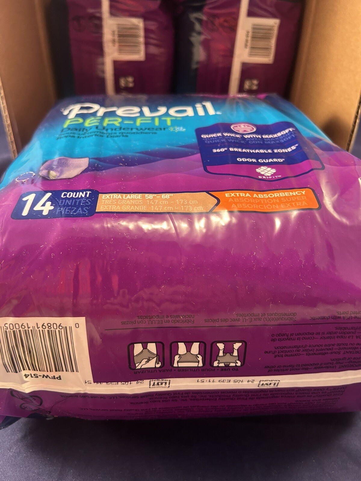 Prevail Per-fit Adult Underwear, Women’s XL, 58″-68″ 6 Packs 56 Count