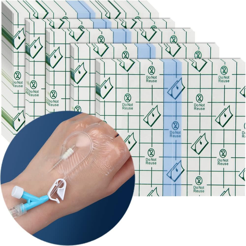 50 Pcs Waterproof Shower Protector Bandage 4X4 Inch for Chest Chemo Dialysis