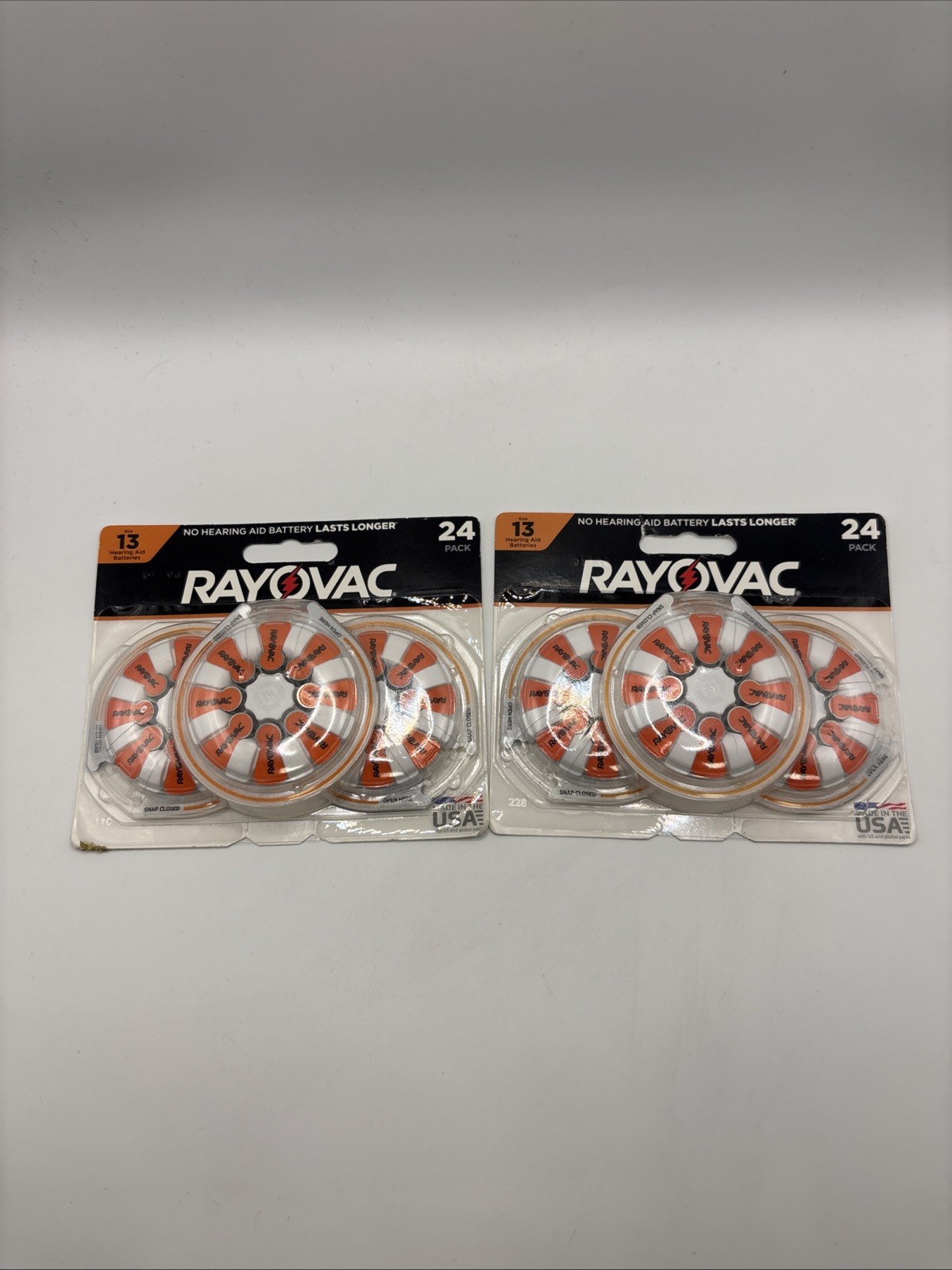 Rayovac Hearing Aid Batteries Size 13 Orange 2 x 24 Packs ( 48 batteries )