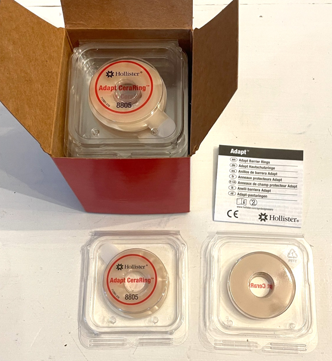 Hollister Adapt CeraRing 8805 Ostomy Barrier Ring 12 pc LOT 4.5mm thick exp 2030