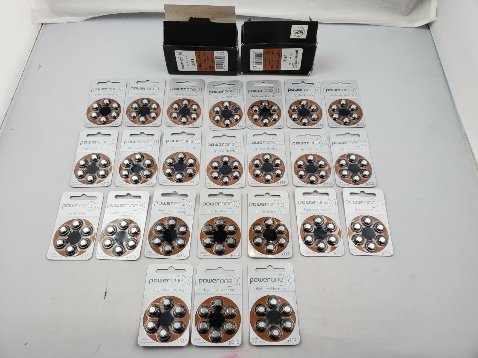 Lot of 143 Power One p312/PR41 Hearing Aid Batteries EXP 2019 – 2021