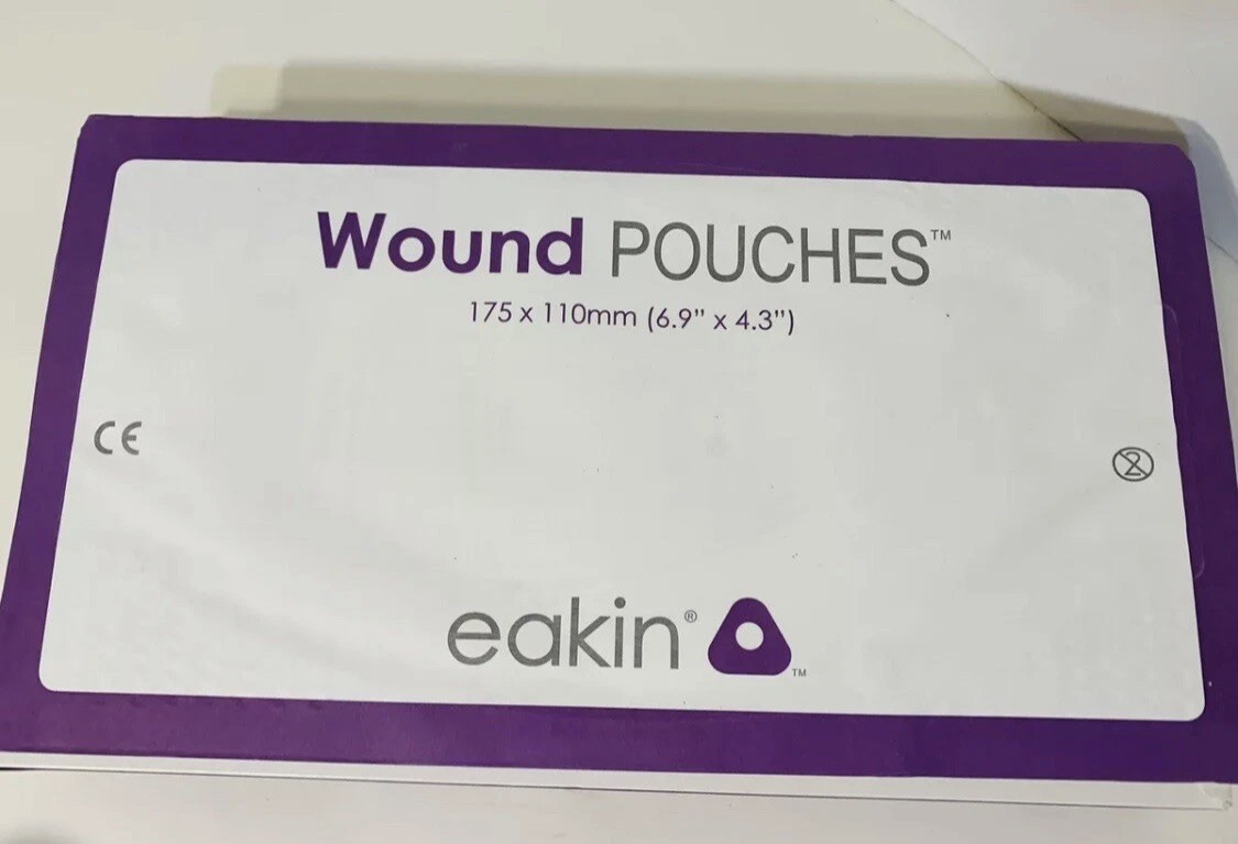 ConvaTec Eakin Wound Pouch Pack of 5 Bags Sealed 839262 Ostomy Fistula 6.9 X 4.3