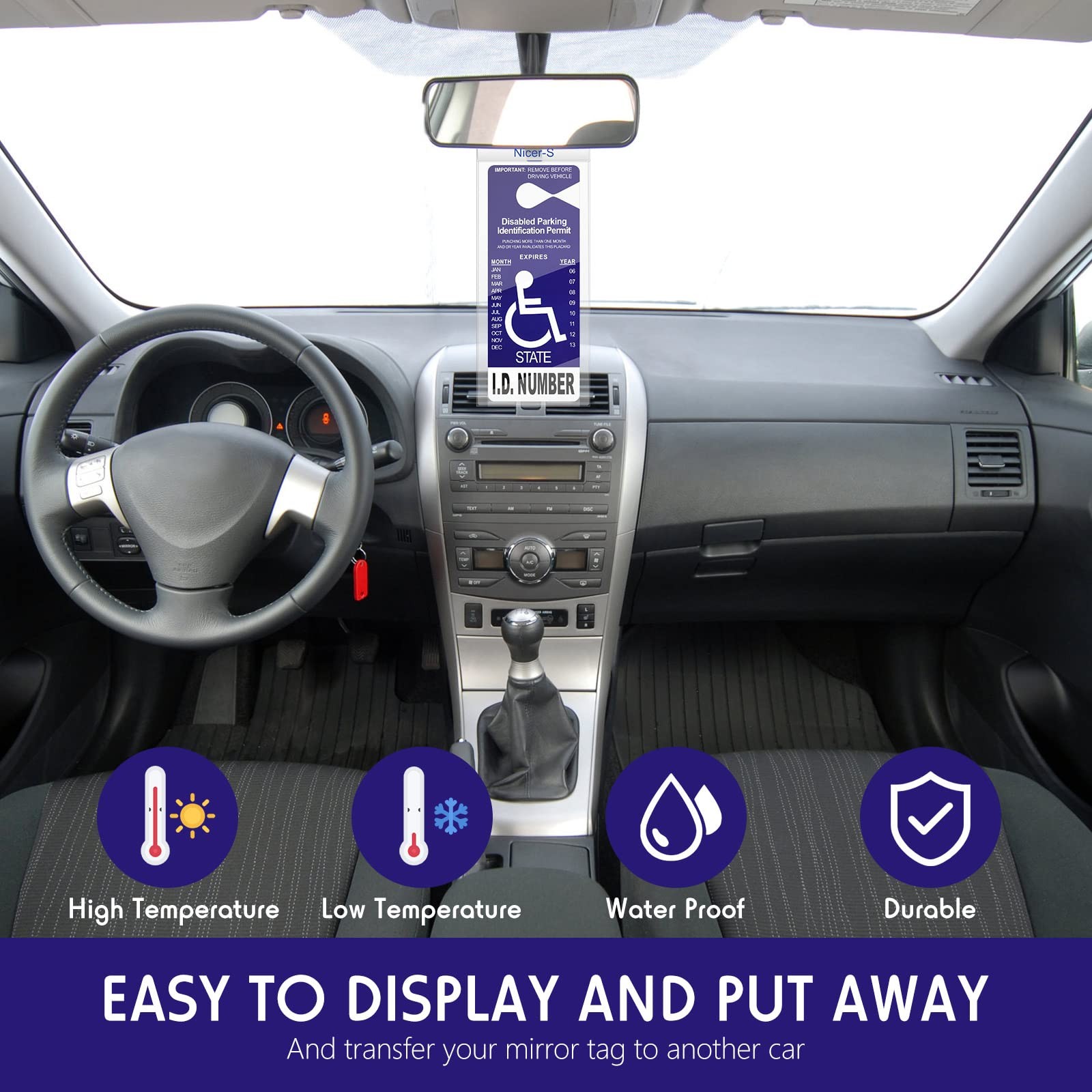 6 Pieces Handicap Placard Holder for Auto Ultra Transparent Disabled Parking Pla