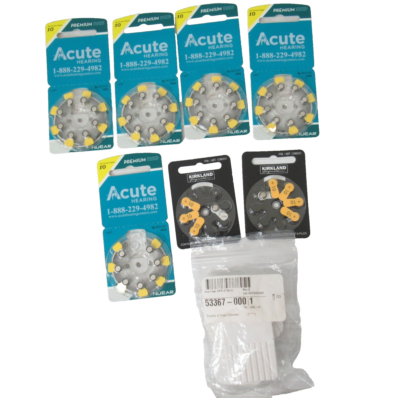 Hearing aid Batteries Size 10 Lot of 46 Exp 2023 Hear Clear Cleaning Brushes