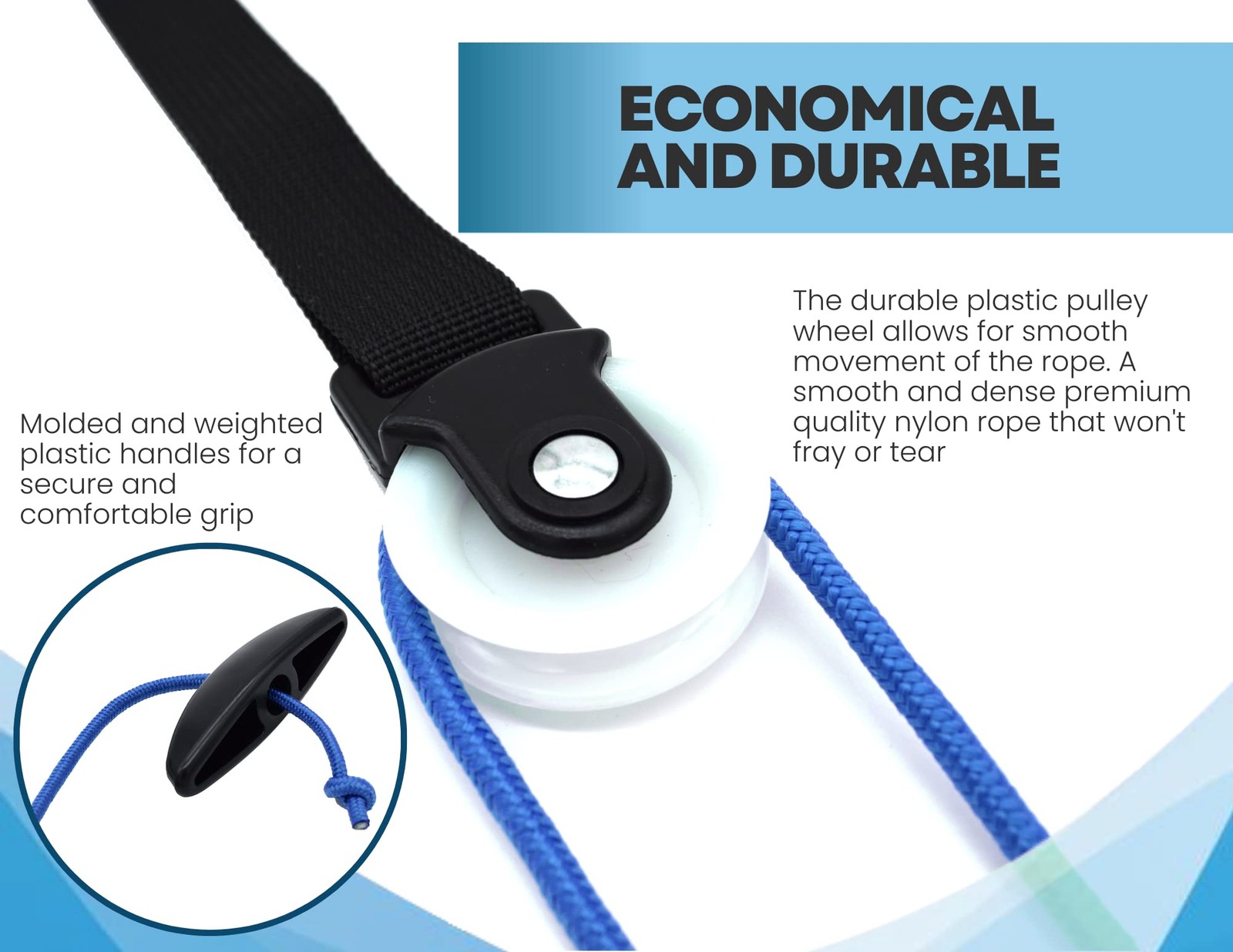 LiftAid Shoulder Pulley for Physical Therapy with Exercise Guide – Blue