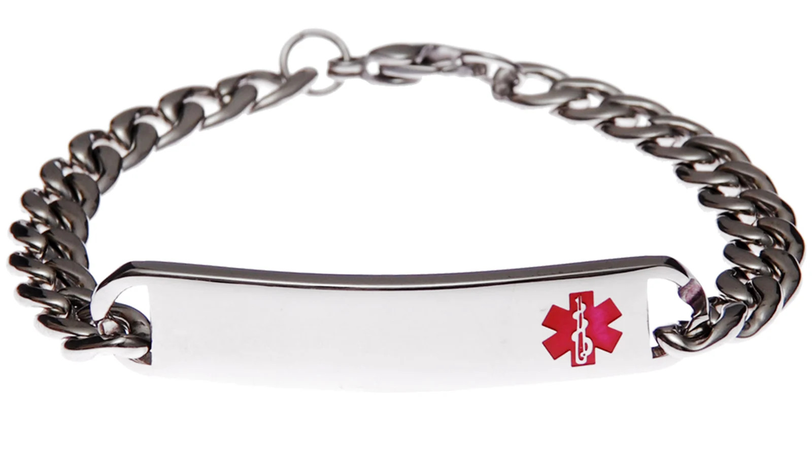 Stainless Steel Slim Red Bracelet – Blank