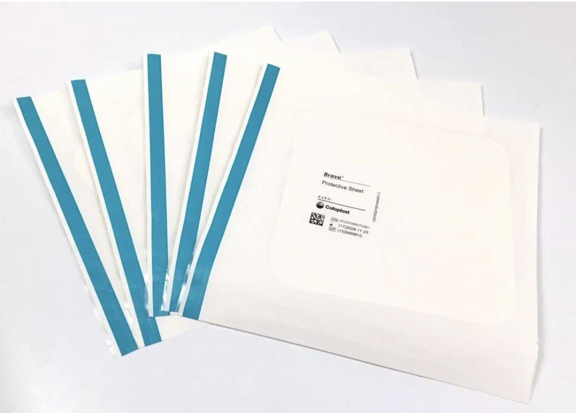 5 Coloplast 032155 Brava Skin Protective Sheets 6″ x 6″ Exp 2028/04, No Box
